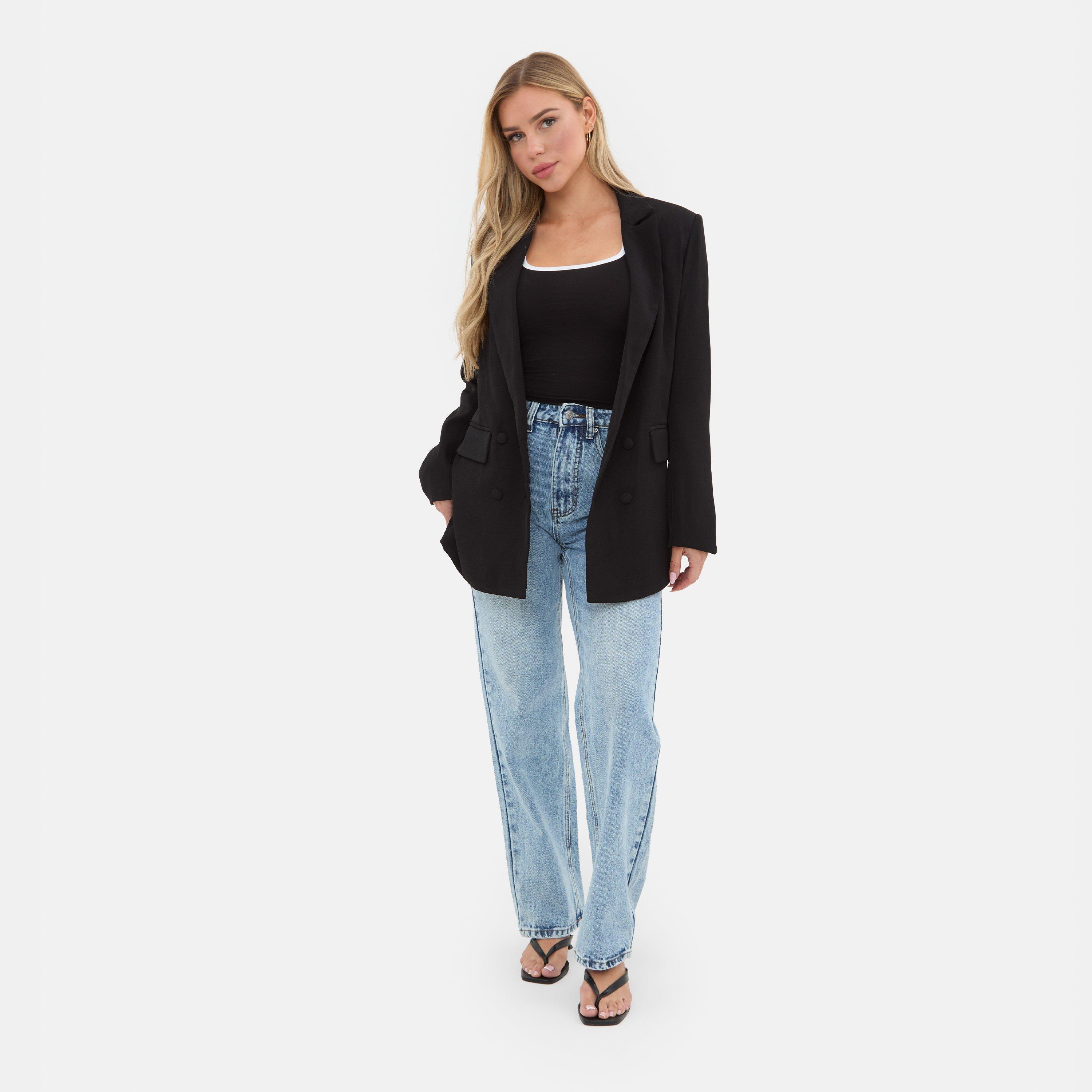 Black - I Saw It First - Women's Soft Woven Long Sleeve Blazer - 1