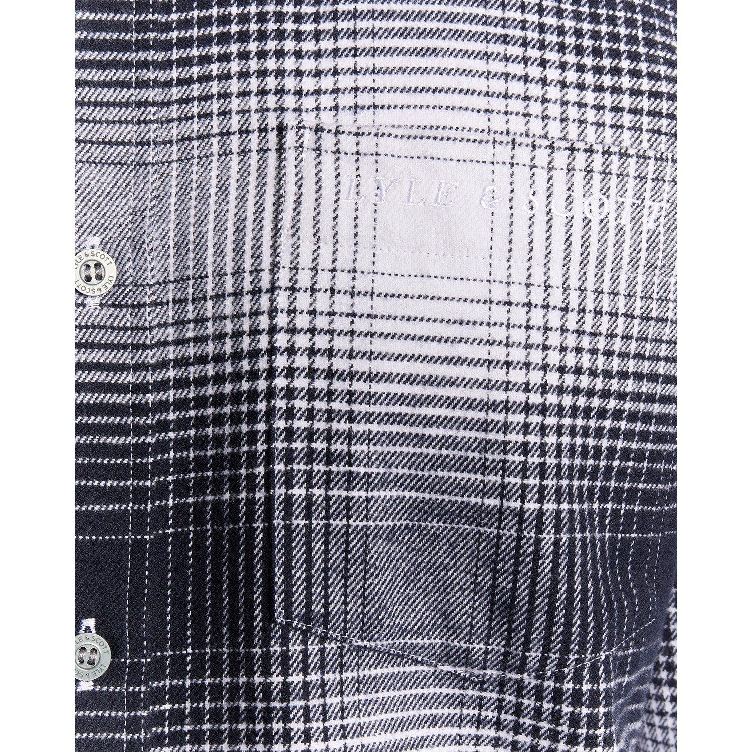 Night Sky/White - Lyle and Scott - Men's Flannel Long Sleeve Patterned Shirt - 1