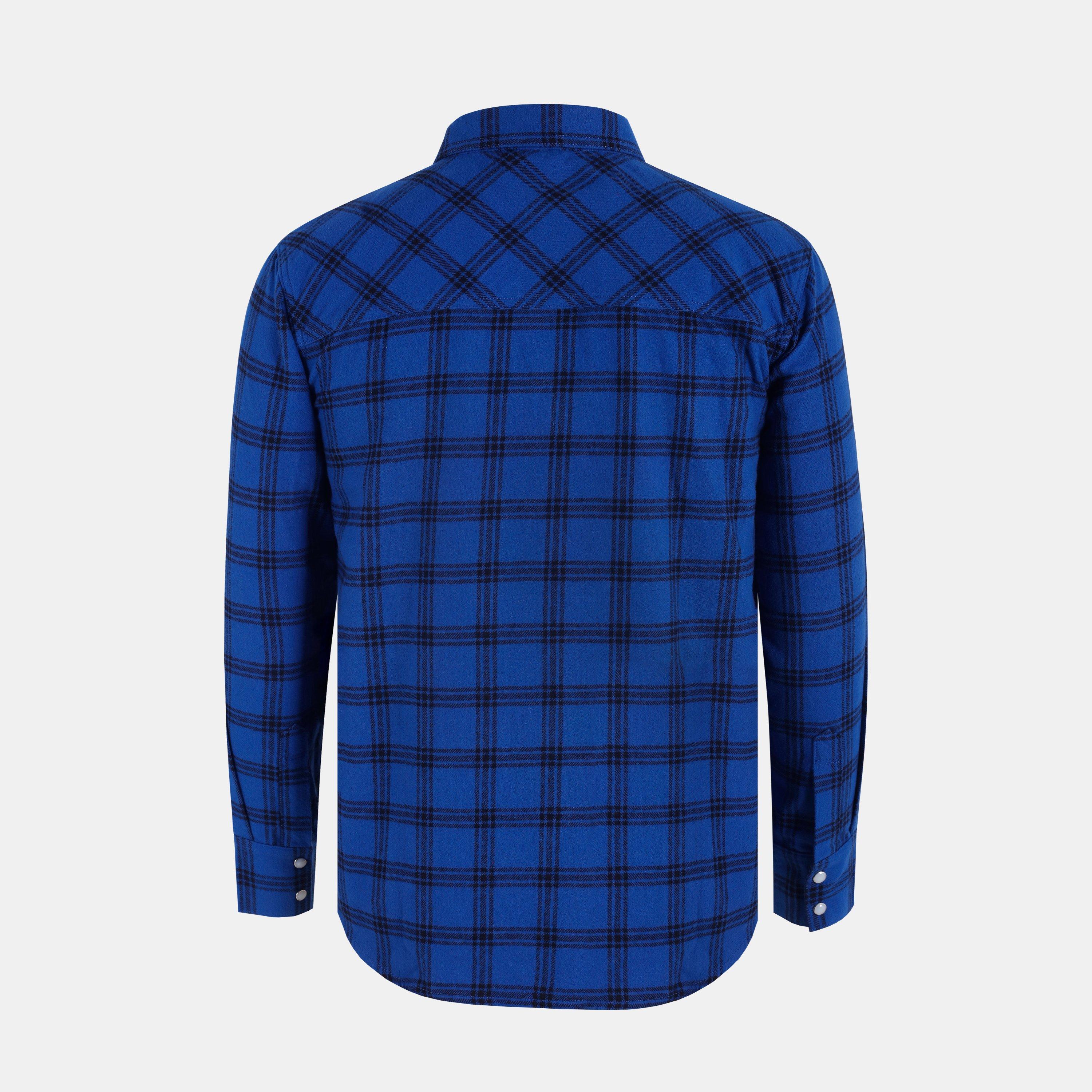 Blue Flannel - Lee Cooper - Men's Check Long Sleeve Patterned Shirt - 2