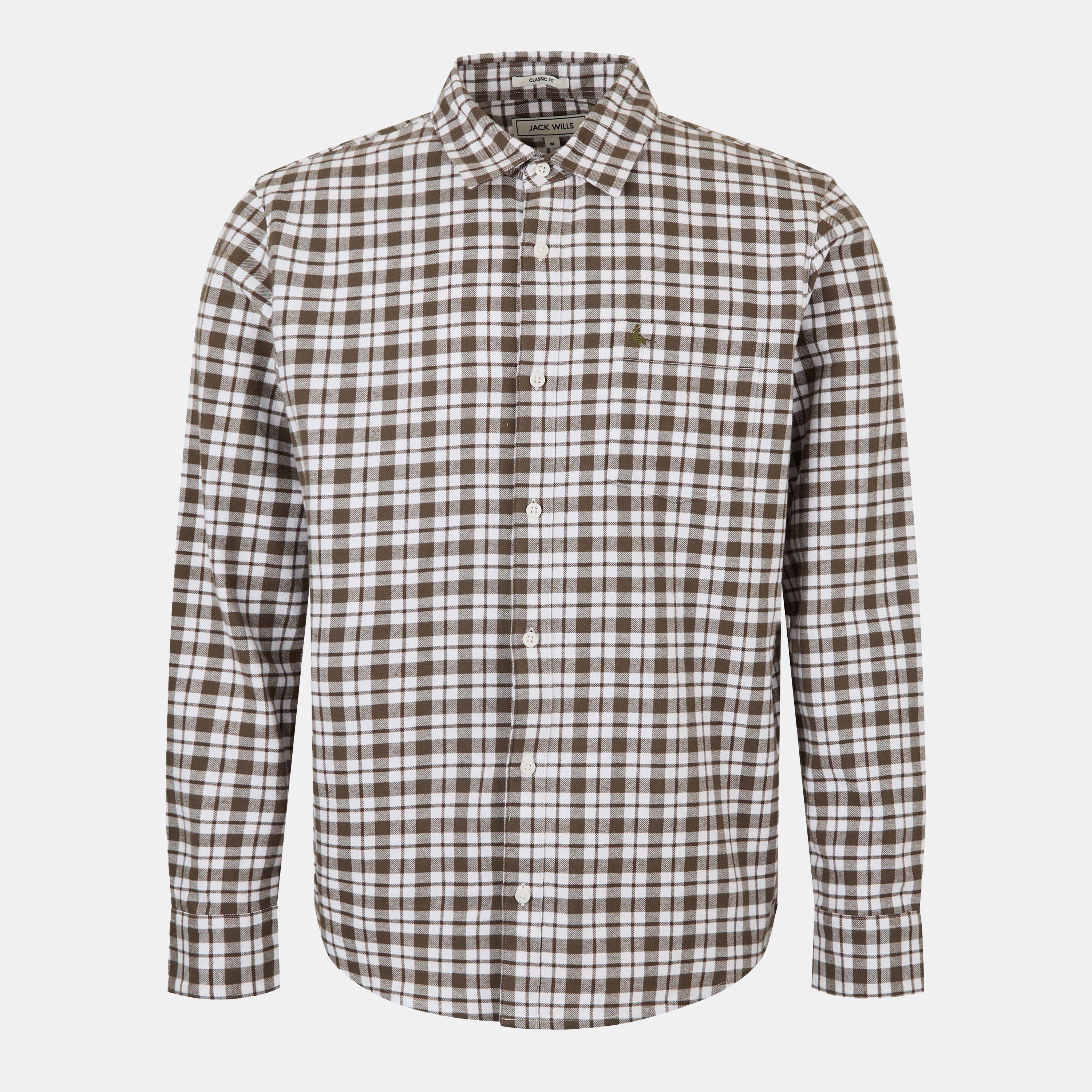 Rauchige Olive - Jack Wills - Men's Long-Sleeve Plain Shirt - 1