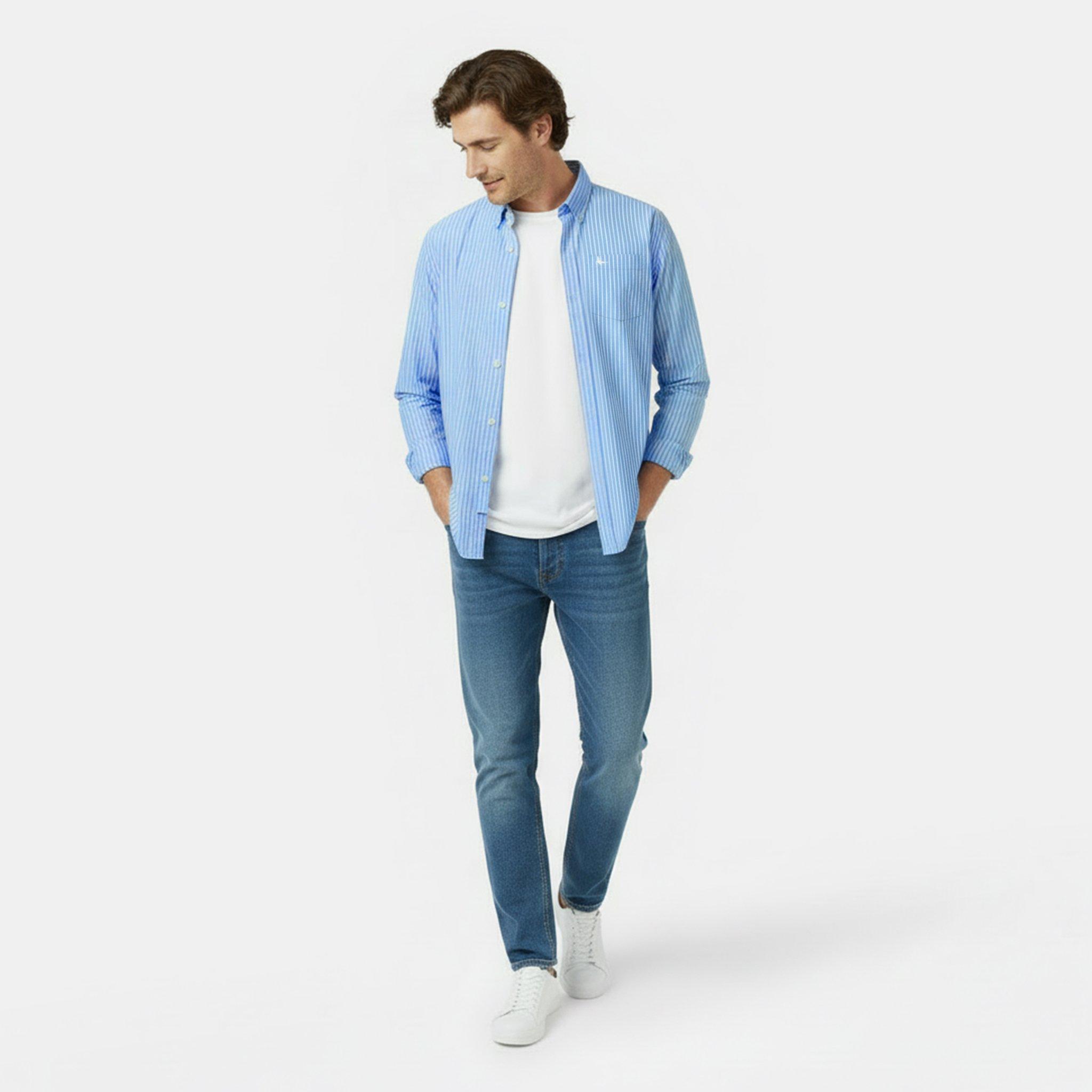 Cielo Azzurro - Jack Wills - Men's JW Long-Sleeve Plain Shirt - 5