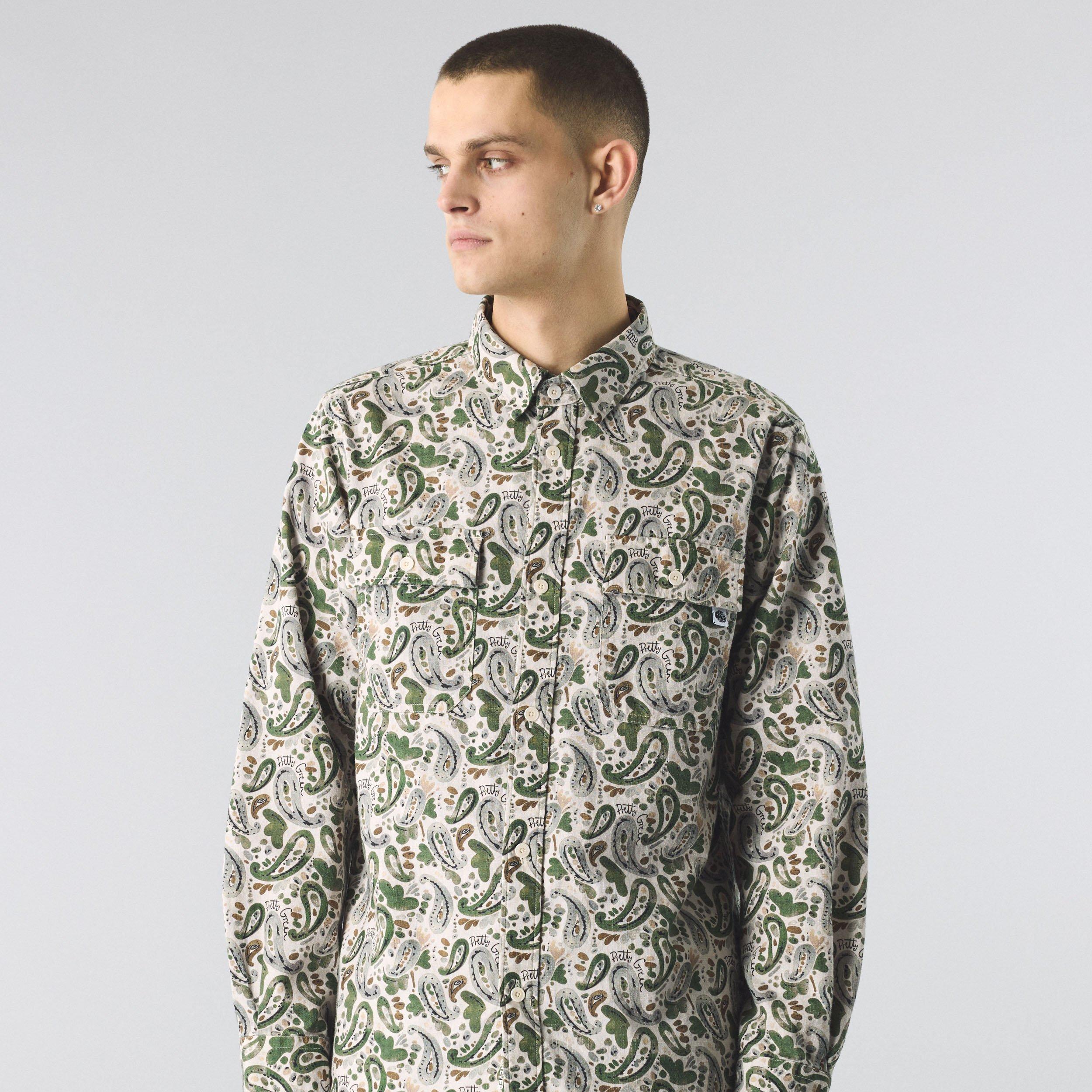 Pietra - Pretty Green - Men's Aquarelle Paisley Long-Sleeve Patterned Shirt - 2