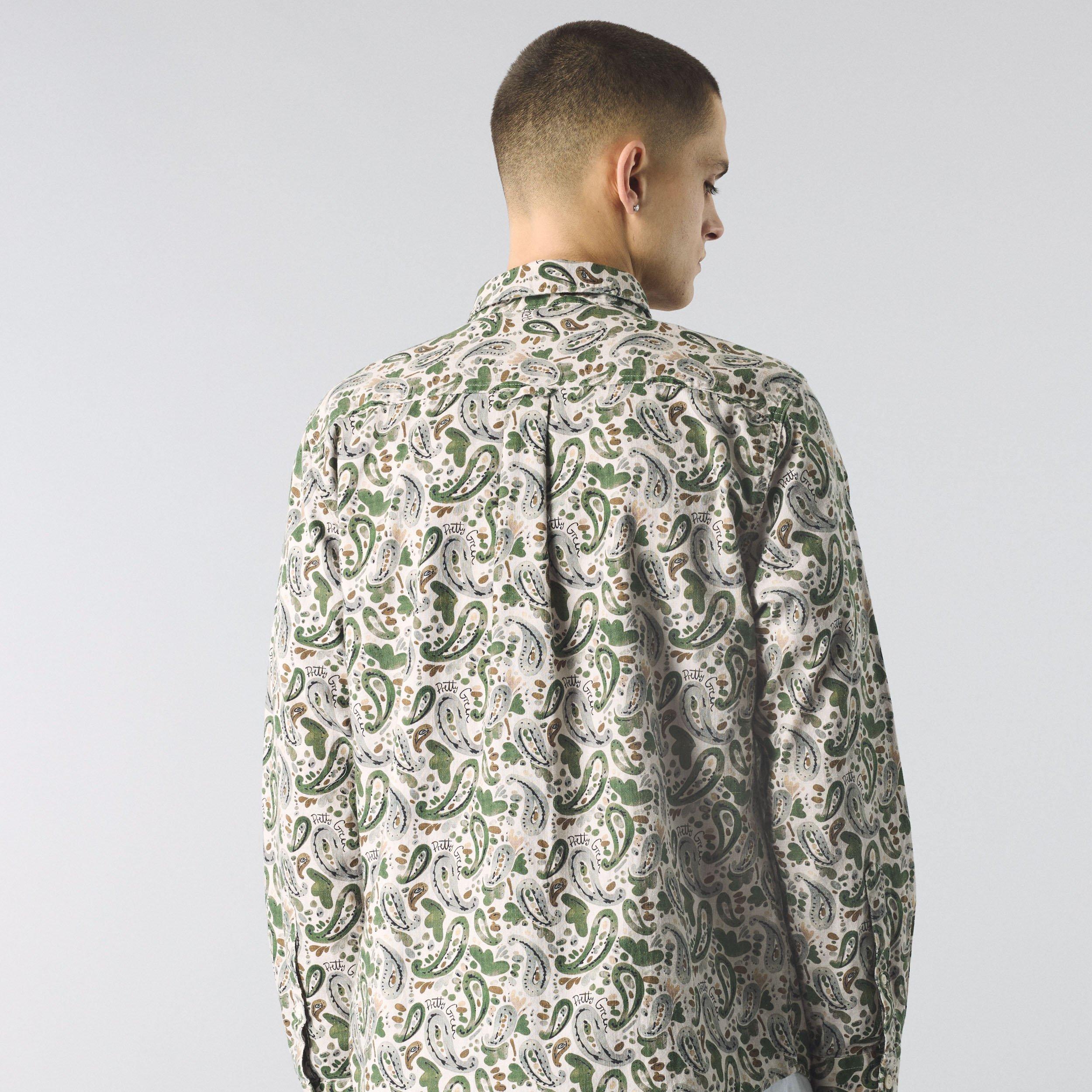 Pietra - Pretty Green - Men's Aquarelle Paisley Long-Sleeve Patterned Shirt - 3