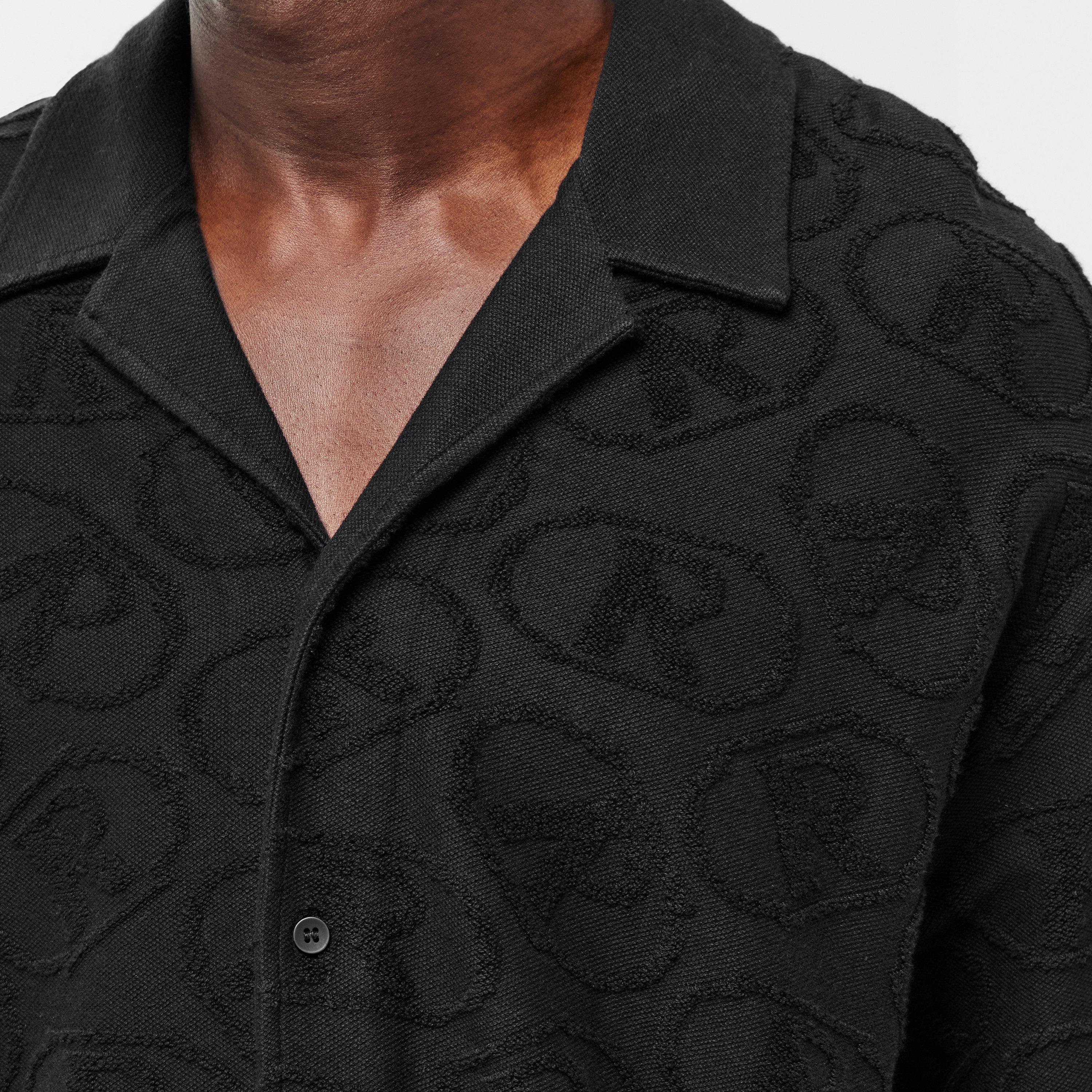 Black - Represent - Men's Rep All-over Towel Shirt, Towel Fabric - 5