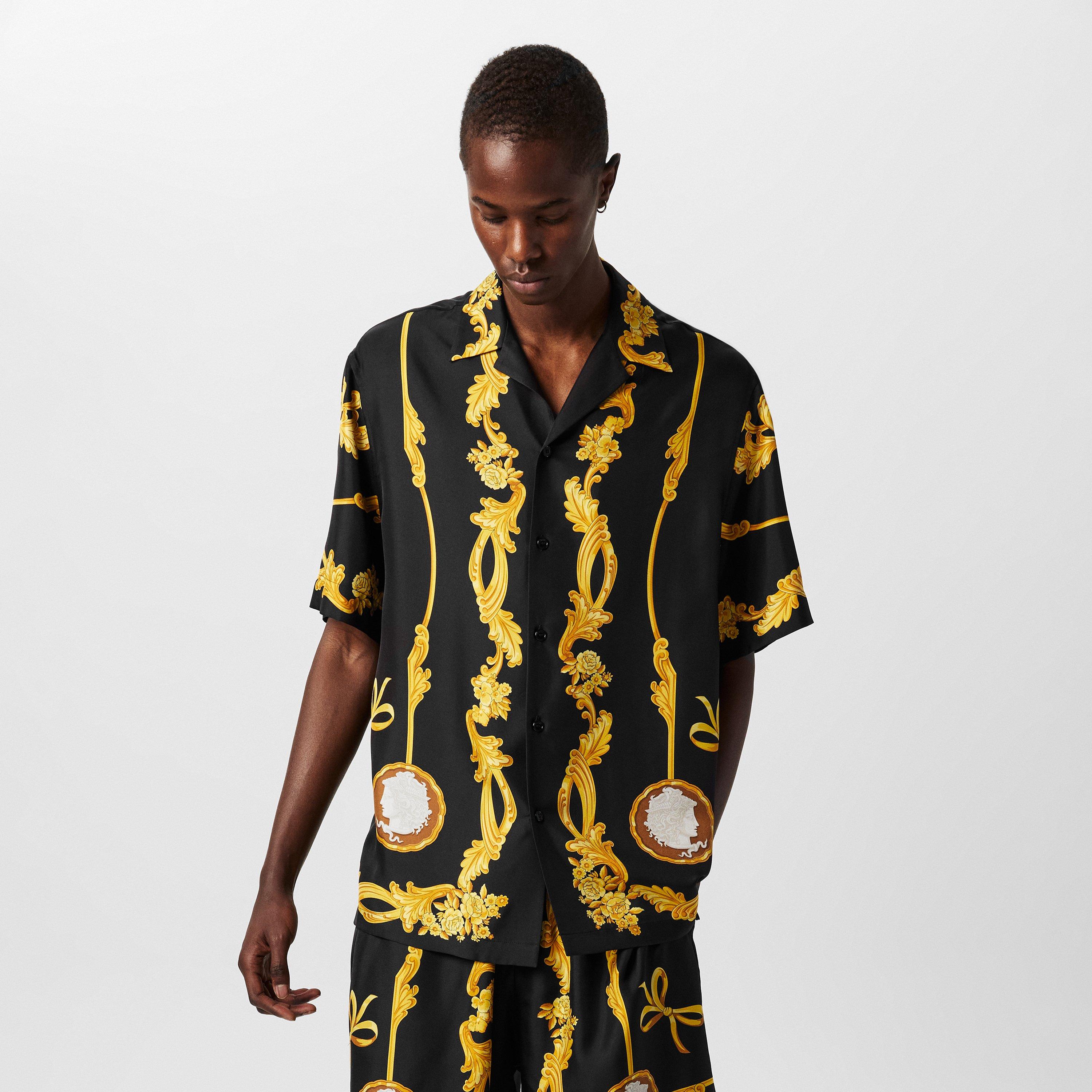 Multi - Versace - Men's Medusa Short-Sleeve Patterned Shirt - 3