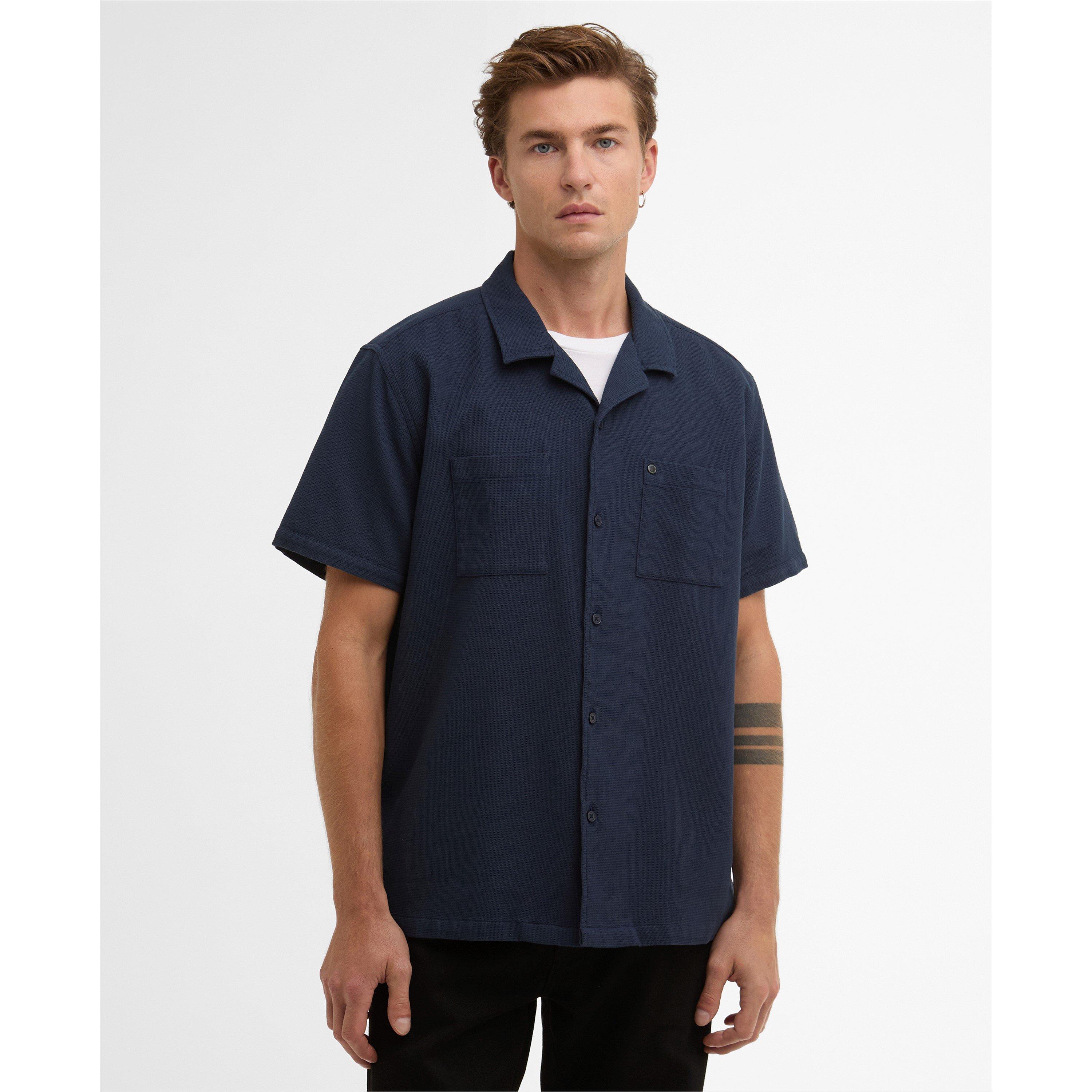 Navy NY91 - Barbour International - Men's Plain Short Sleeve Shirt - 2