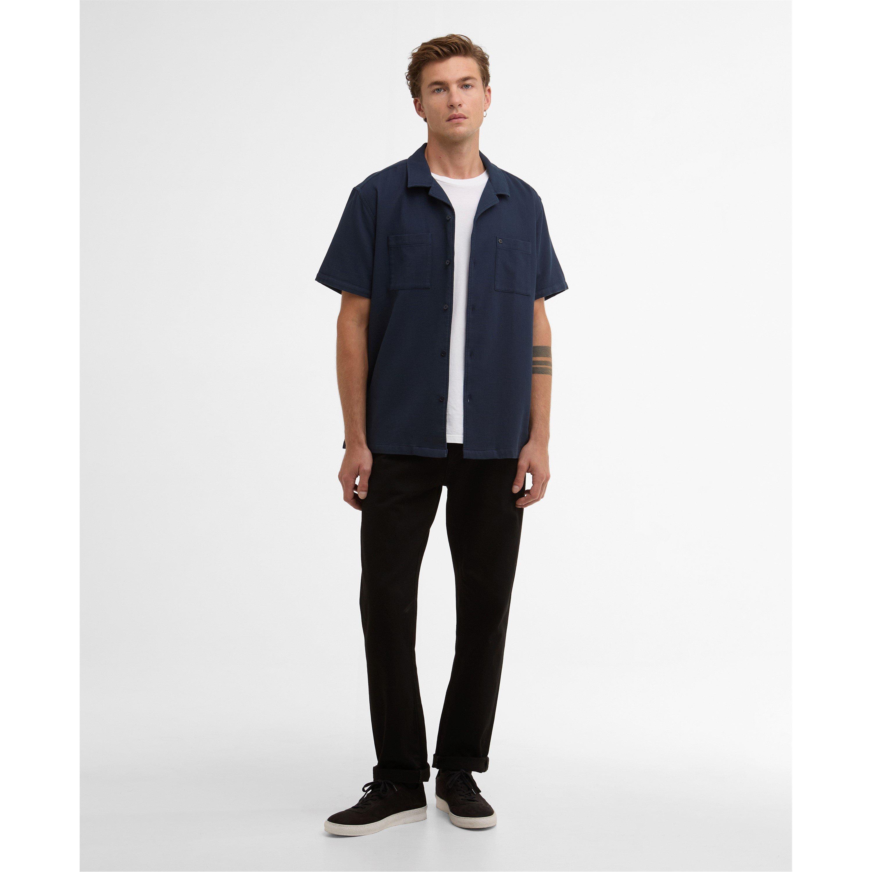 Navy NY91 - Barbour International - Men's Plain Short Sleeve Shirt - 5