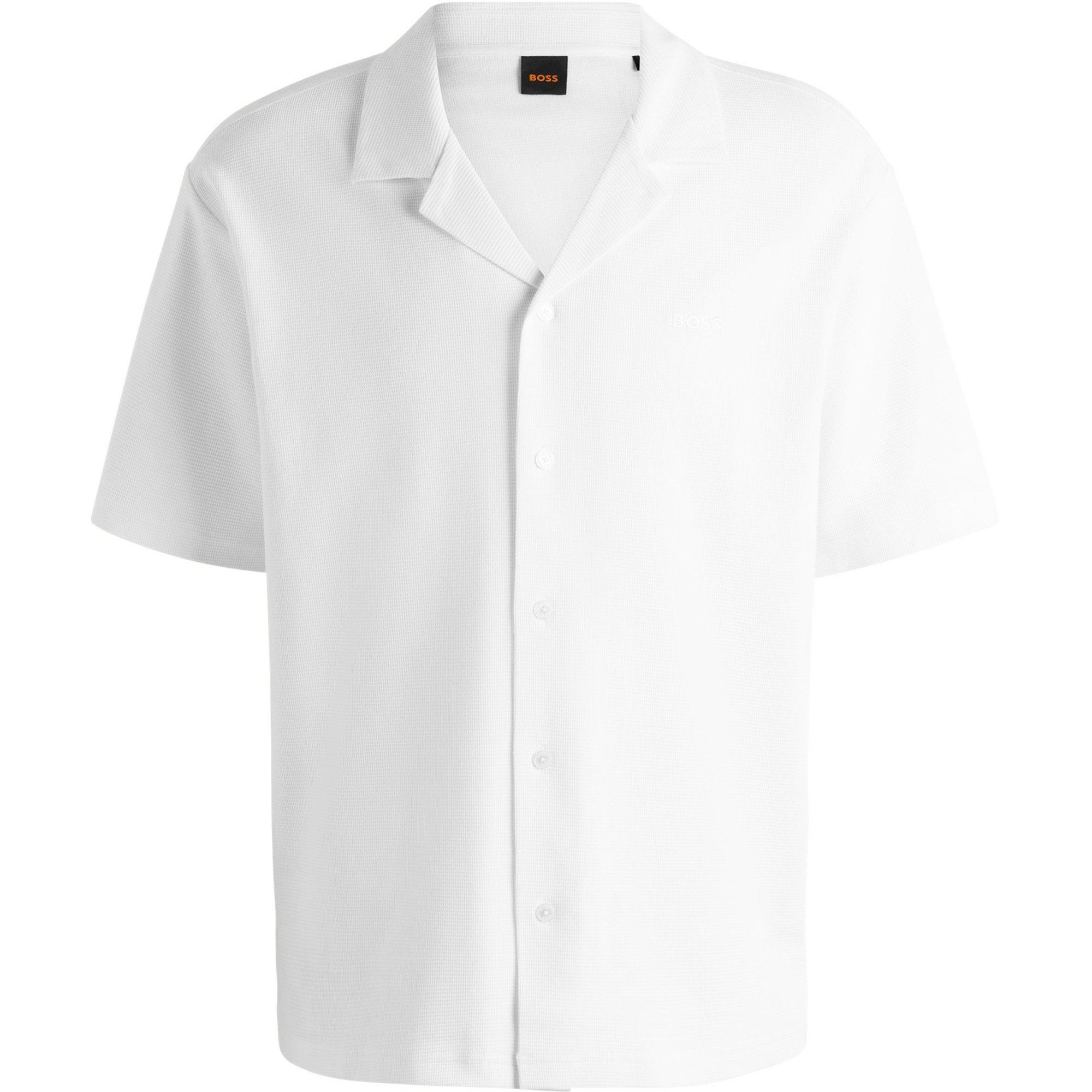 Natural 106 - Boss - Men's Embroidered Waffle Bowling Shirt - 1