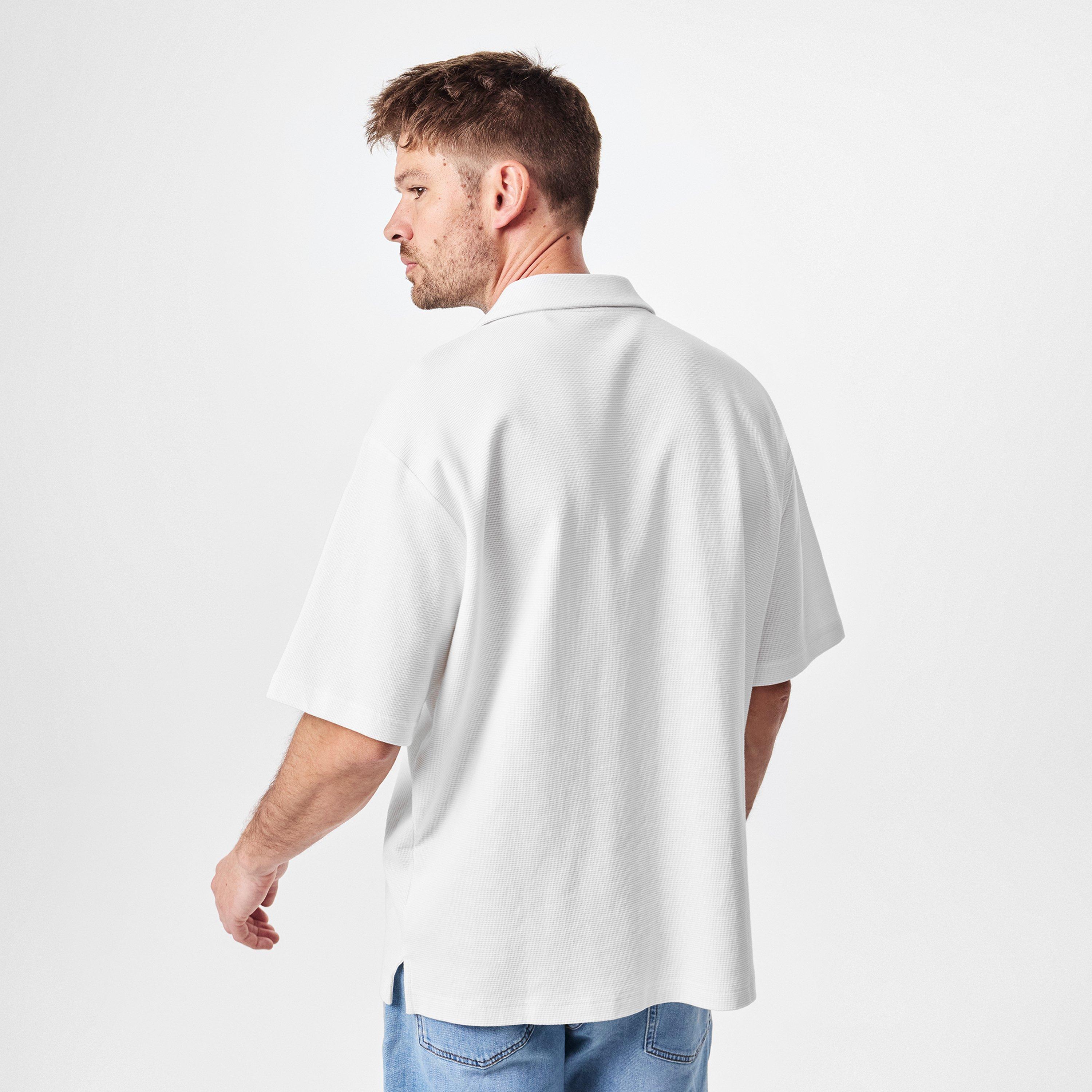 Natural 106 - Boss - Men's Embroidered Waffle Bowling Shirt - 4