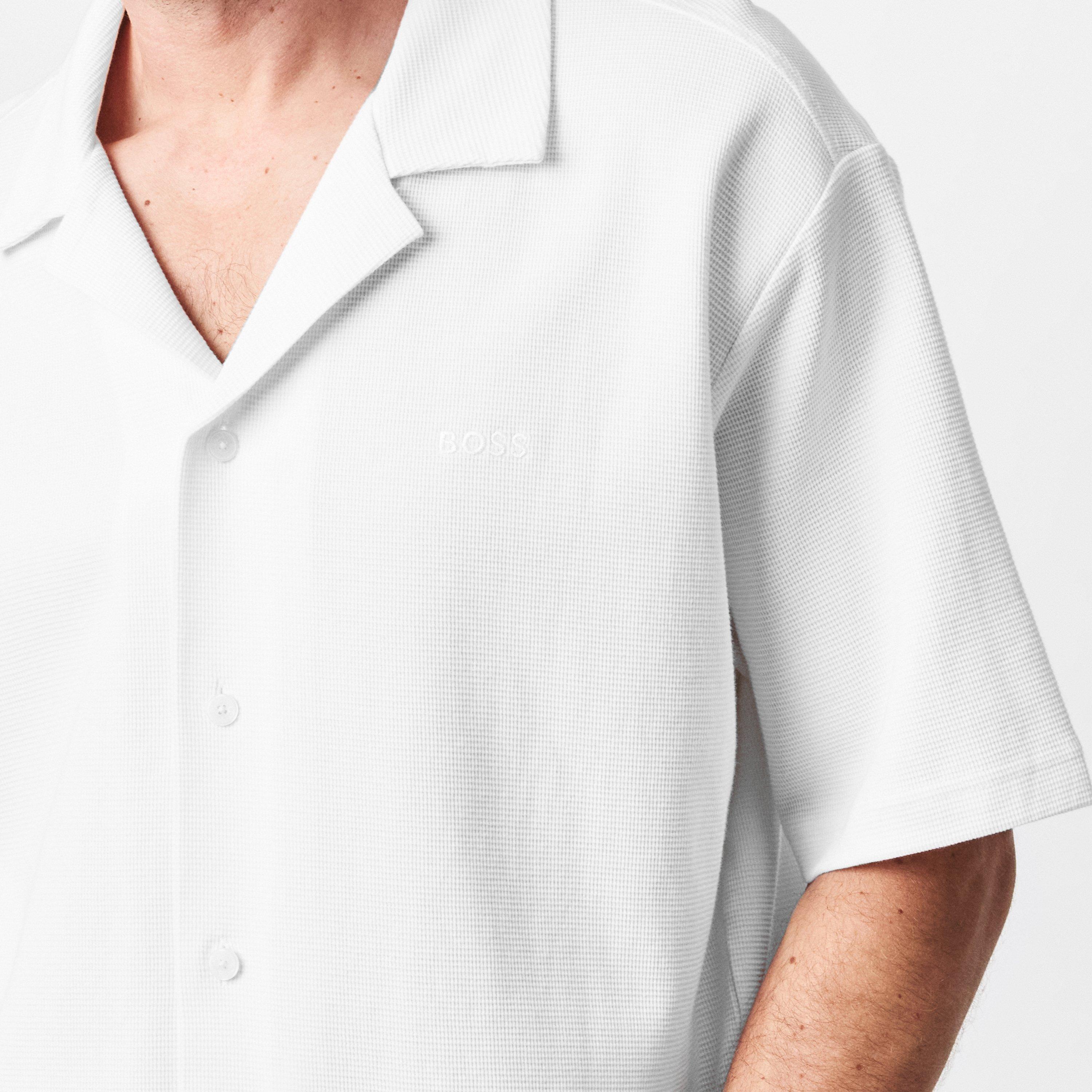 Natural 106 - Boss - Men's Embroidered Waffle Bowling Shirt - 5