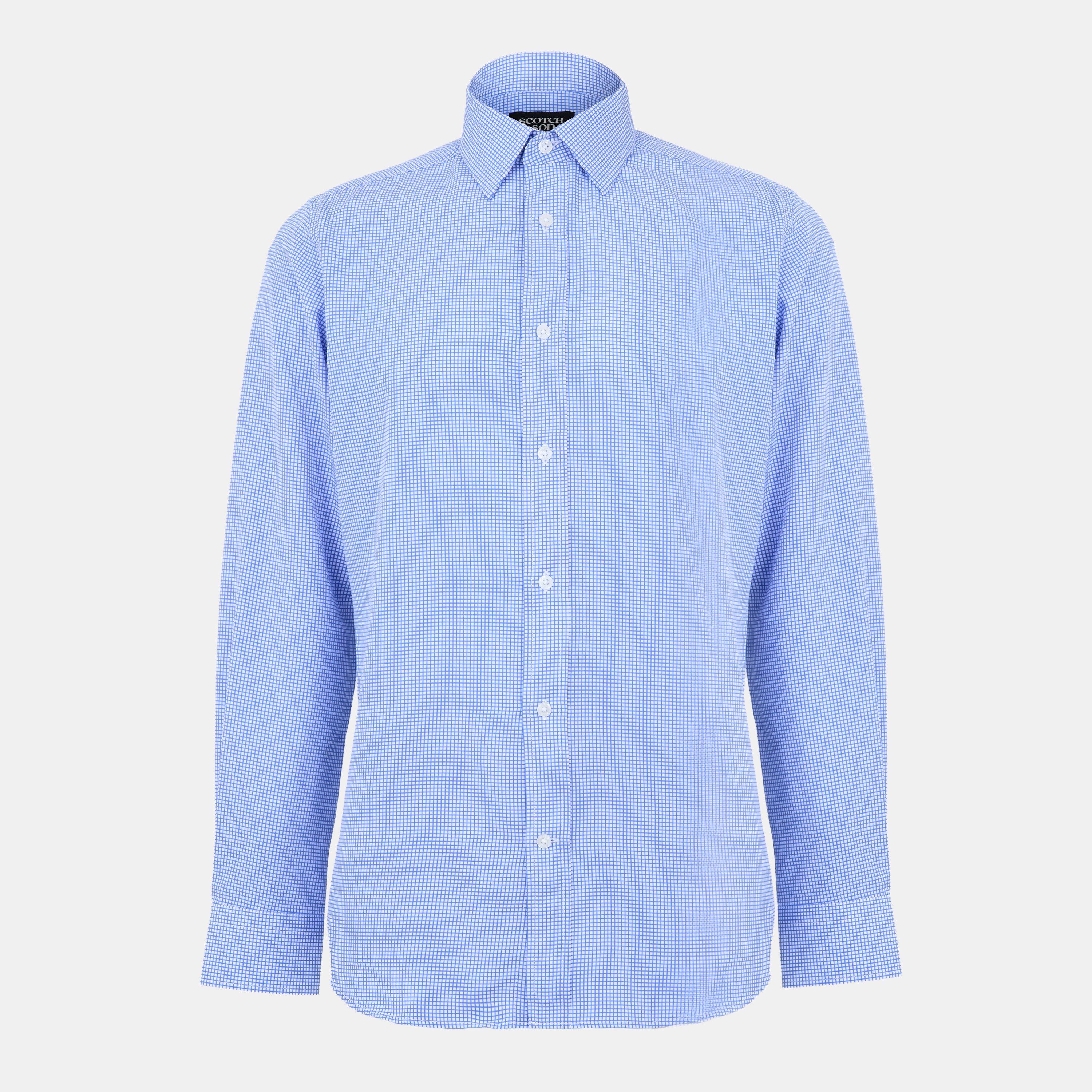 Blue - Scotch and Soda - Men's Long-Sleeve Patterned Shirt - 1