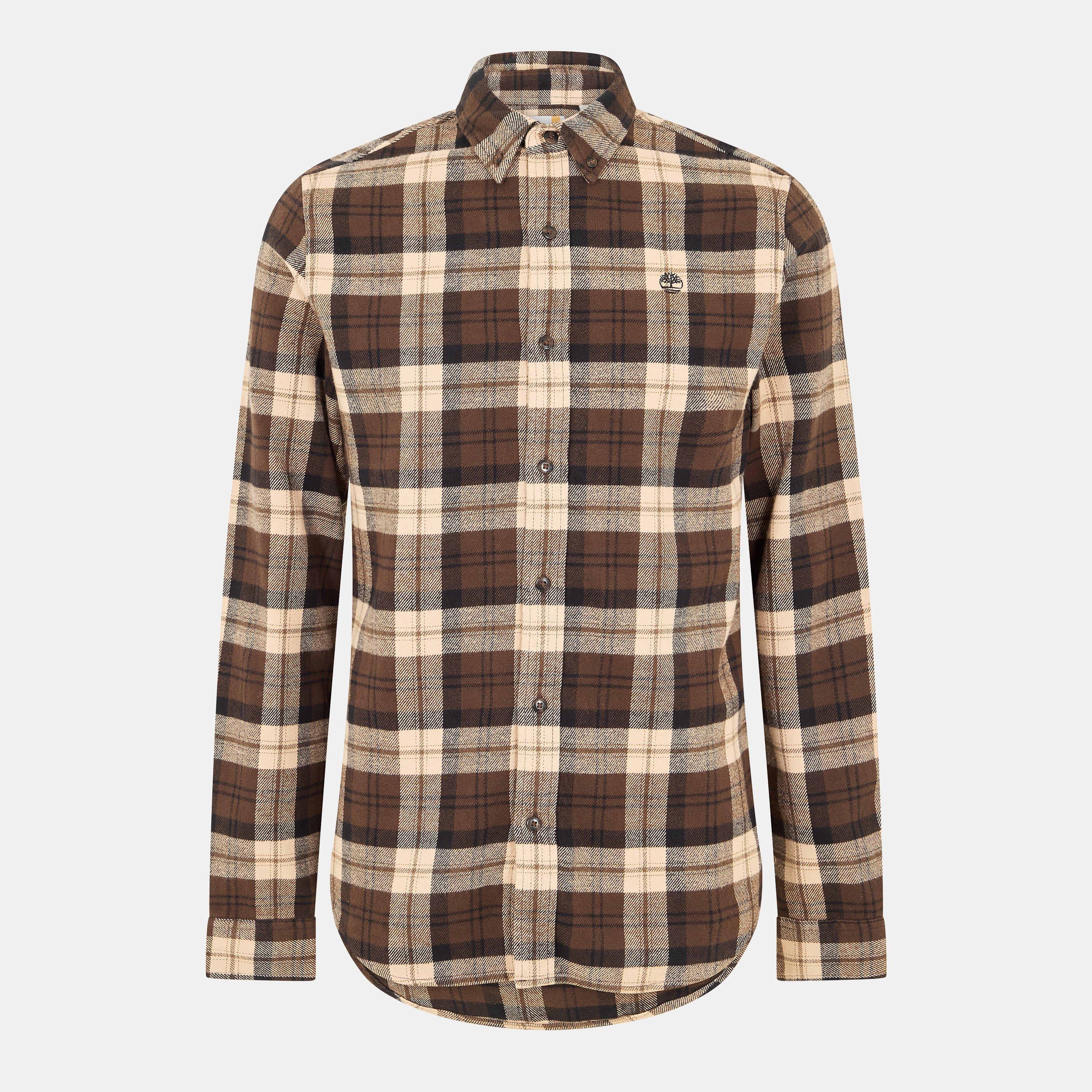 Timberland Men's Long-Sleeve Check Patterned Shirt - Choco Brown - M