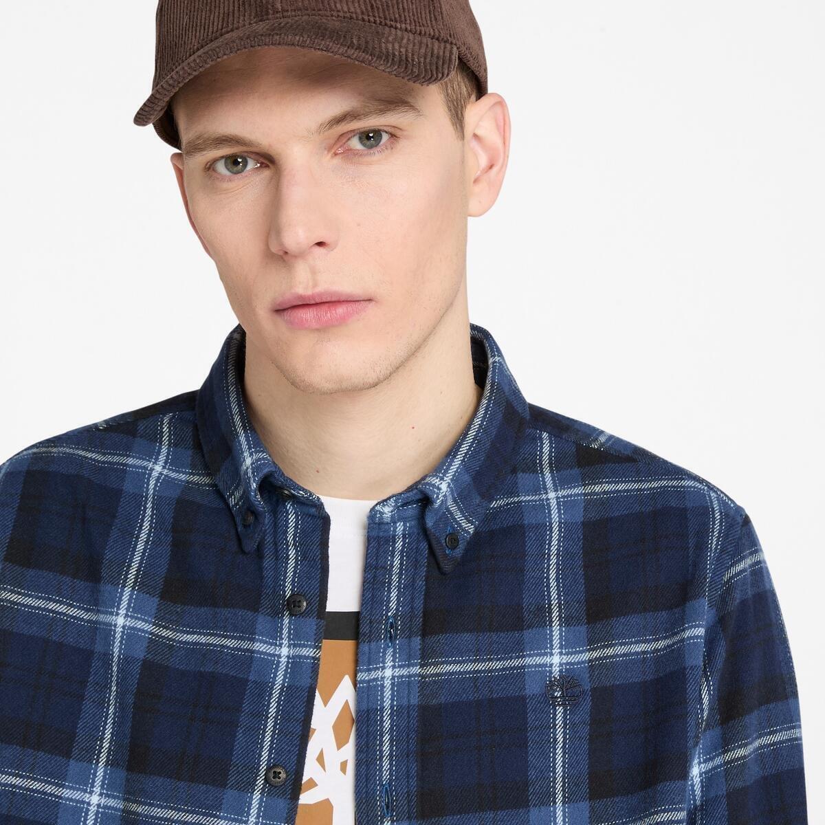 Peacoat - Timberland - Men's Long-Sleeve Check Patterned Shirt - 3