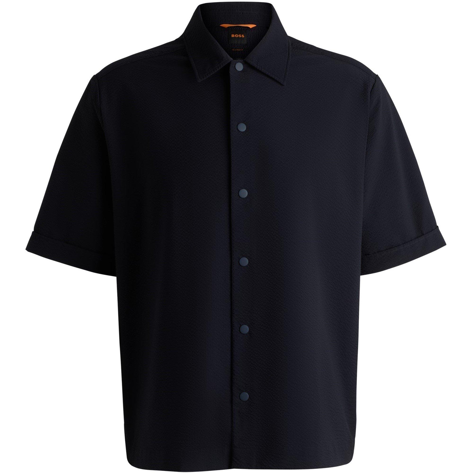 Boss Men's Lapoully Seer Plain Short-Sleeve Shirt - Dark Blue 404 - XS