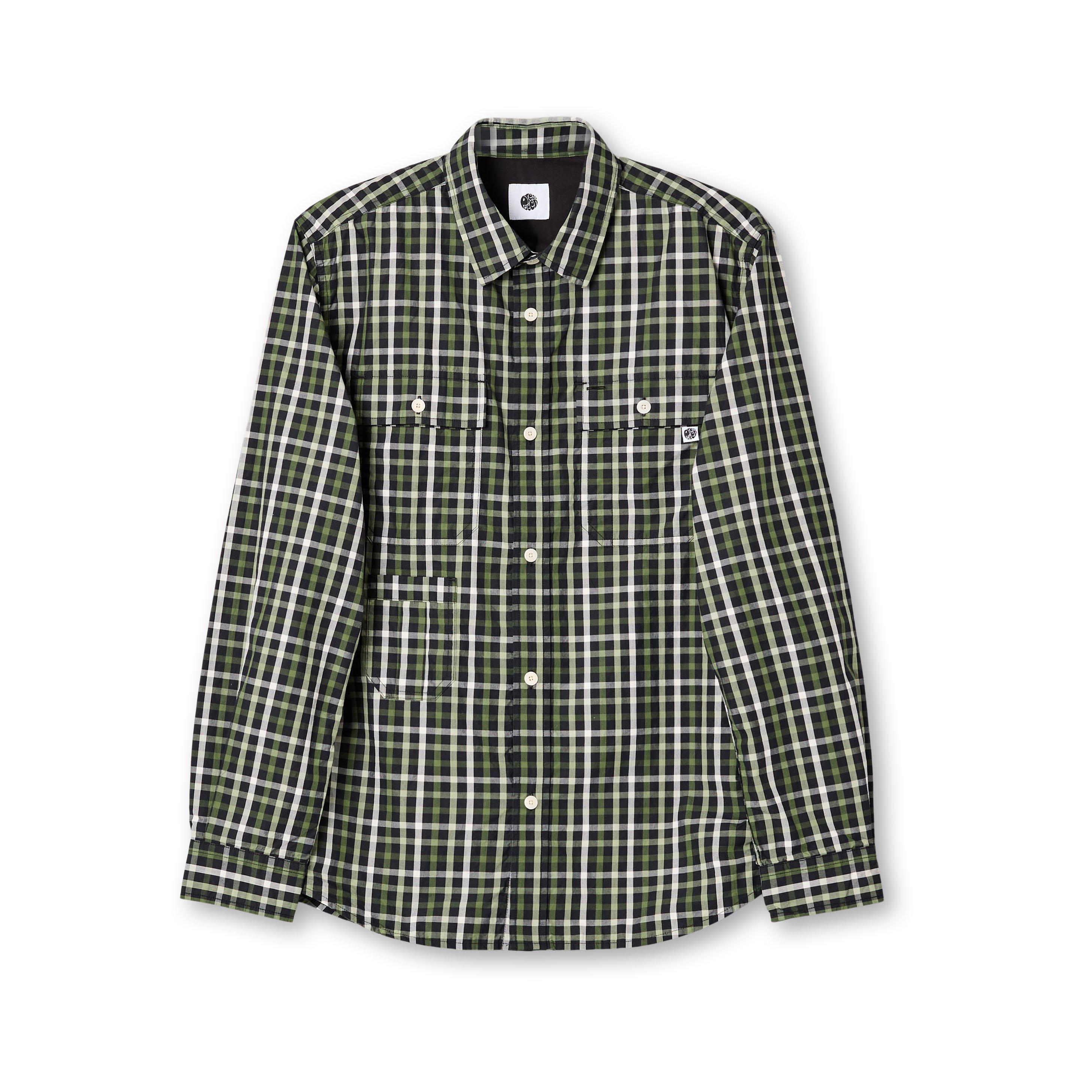 Zwart - Pretty Green - Men's Pelton Check Long-Sleeve Patterned Shirt - 1
