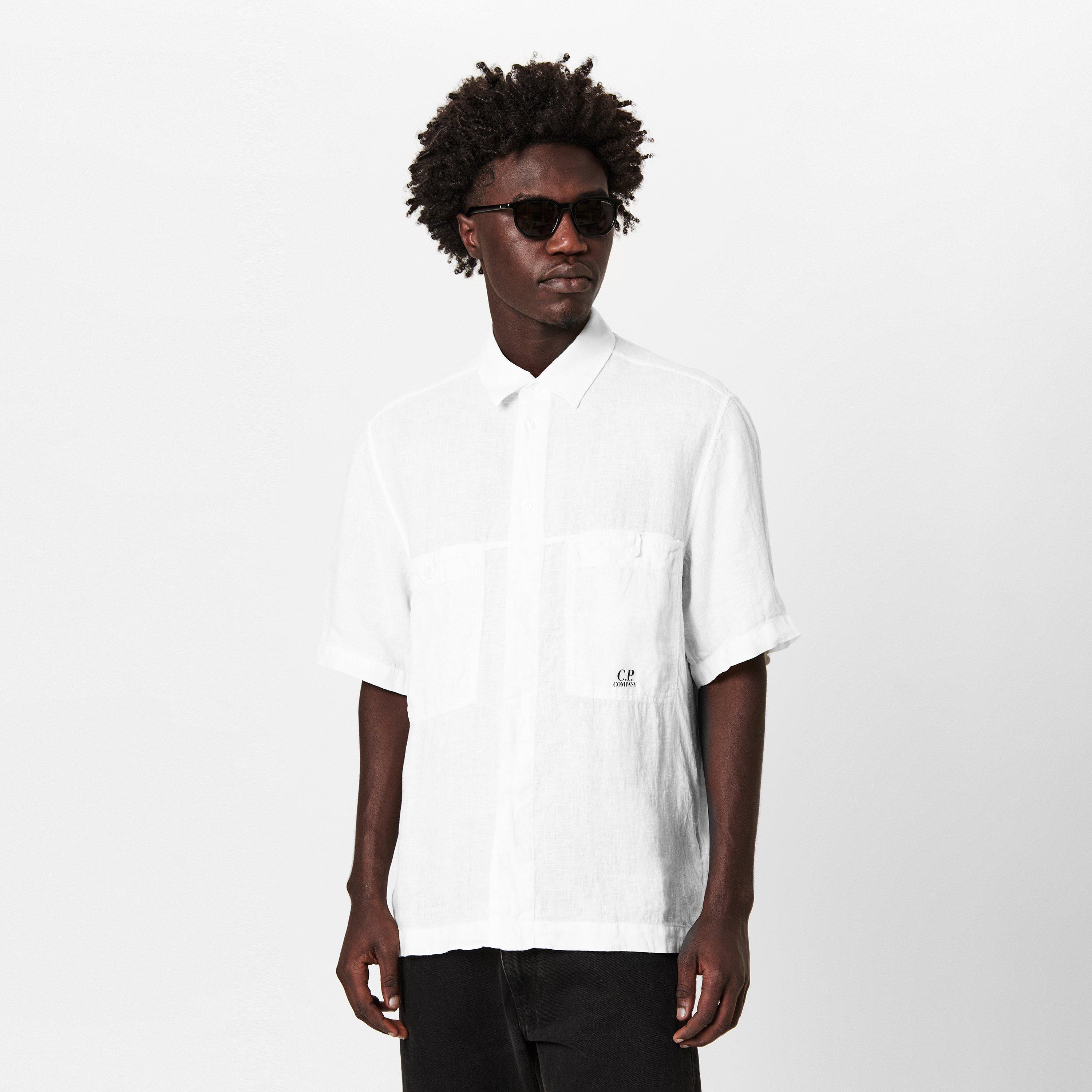 Gauze White 103 - CP Company - Boxy Short Sleeve Shirt - 3