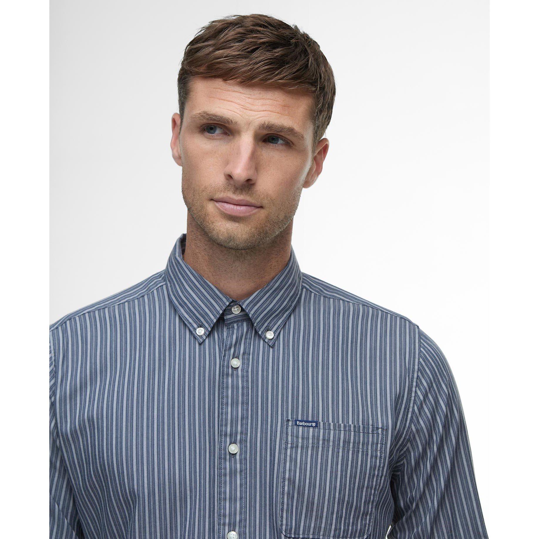 Navy NY91 - Barbour - Mens Longfield Shirt - 3