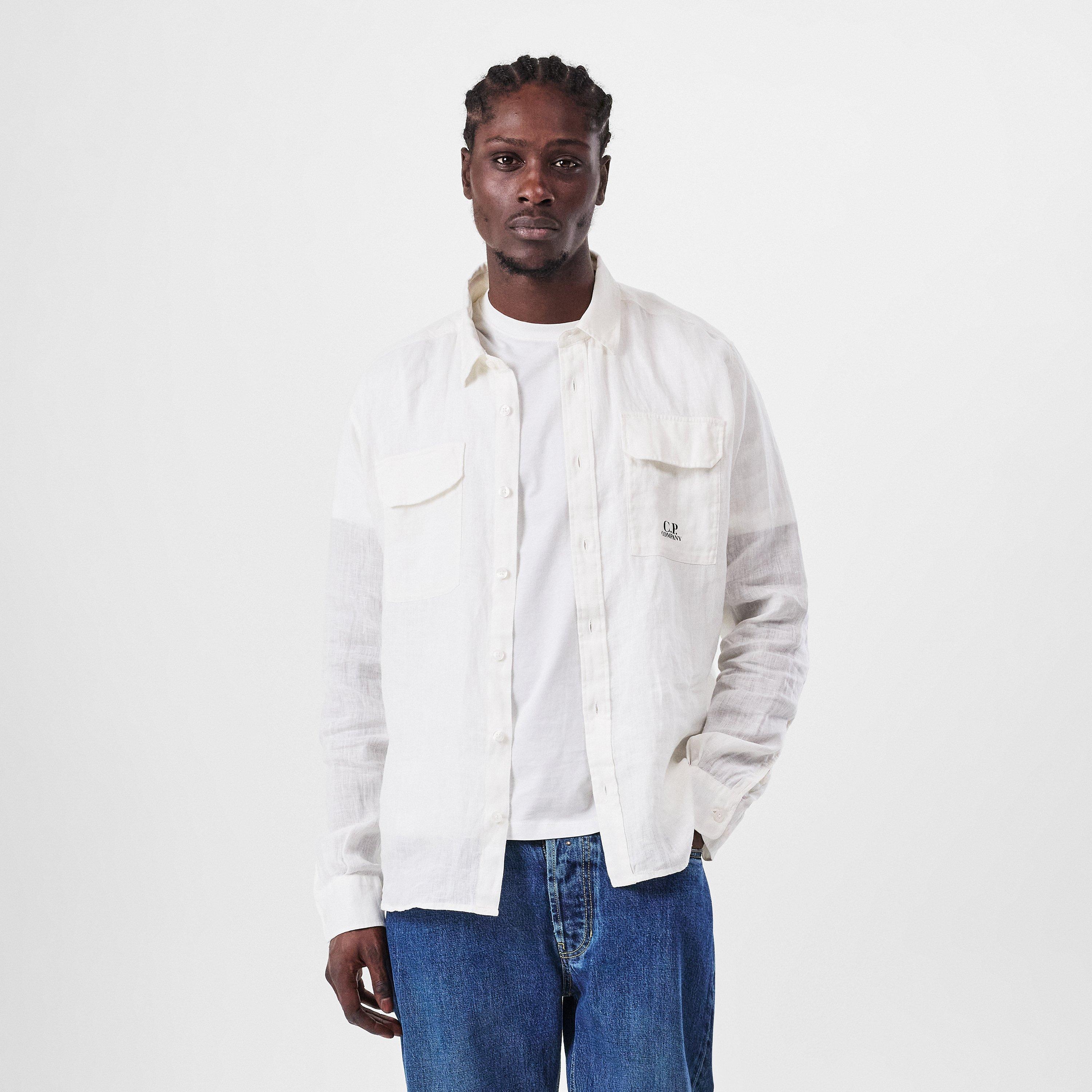 Gauze White 103 - CP Company - Cp Company Shirts - Long Sleeve - 3