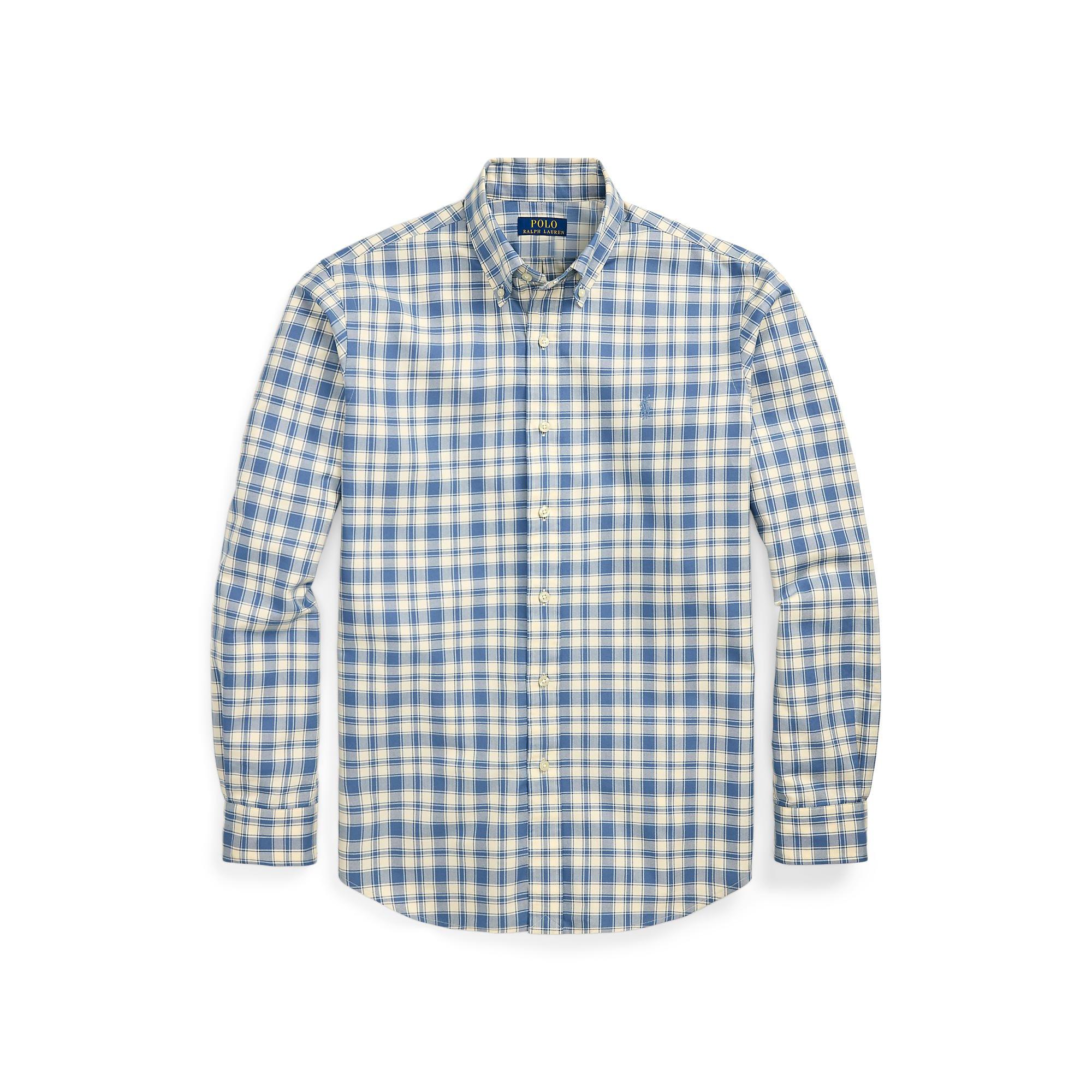 Blue Cream - Polo Ralph Lauren - Custom Fit Plaid Oxford Shirt - 5