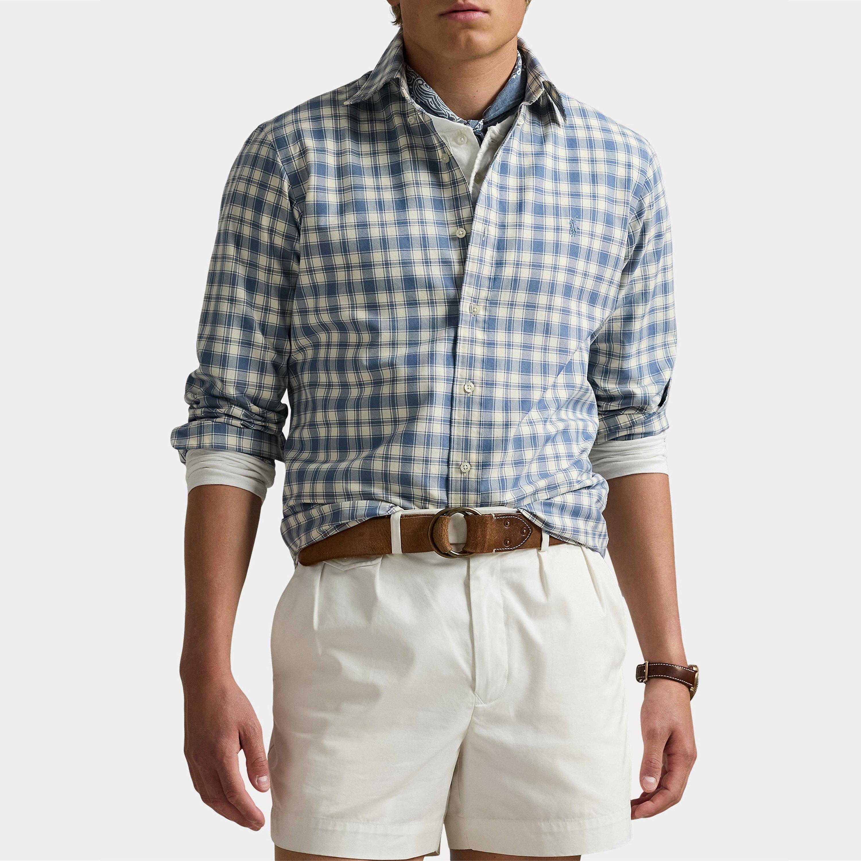 Blue Cream - Polo Ralph Lauren - Custom Fit Plaid Oxford Shirt - 2