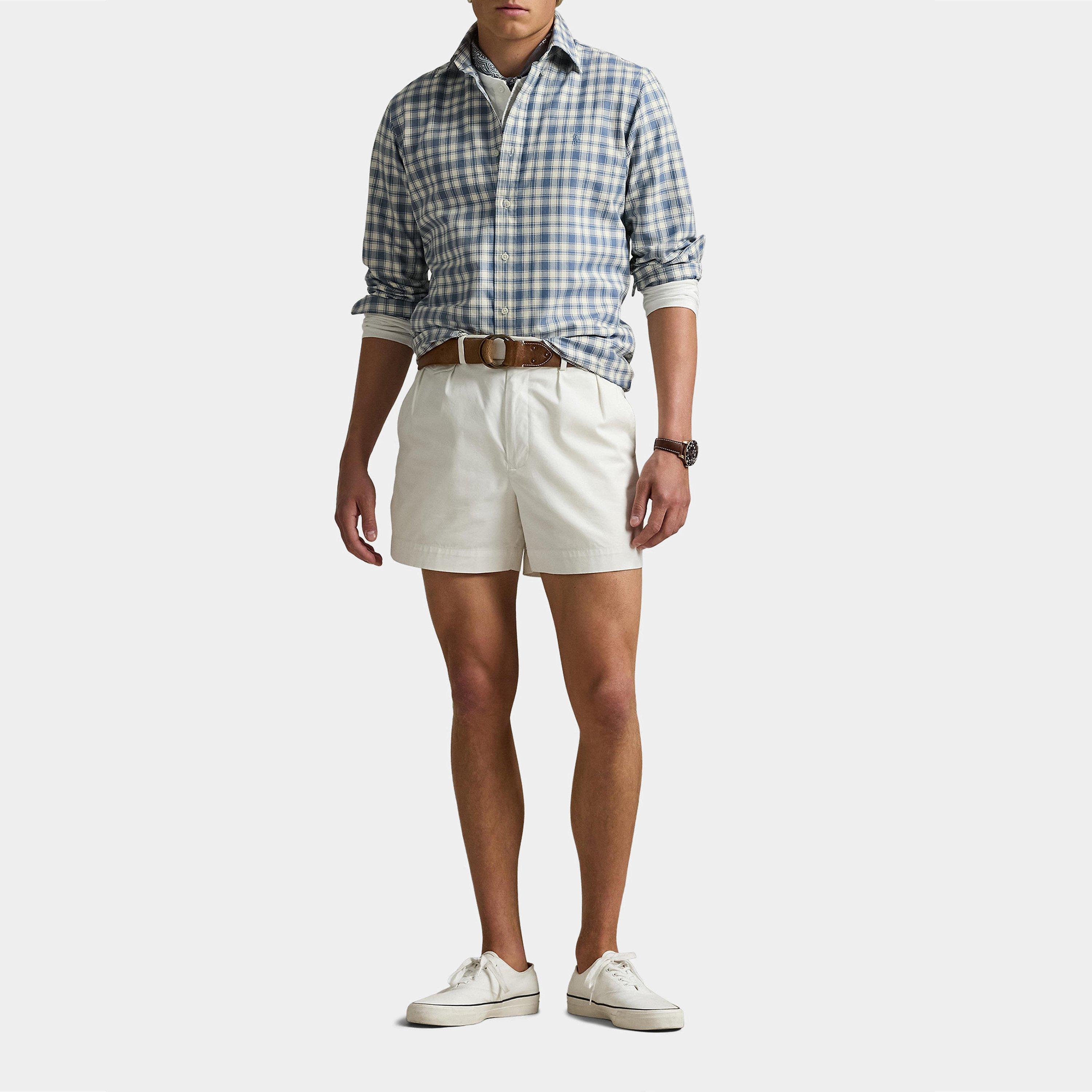 Blue Cream - Polo Ralph Lauren - Custom Fit Plaid Oxford Shirt - 4