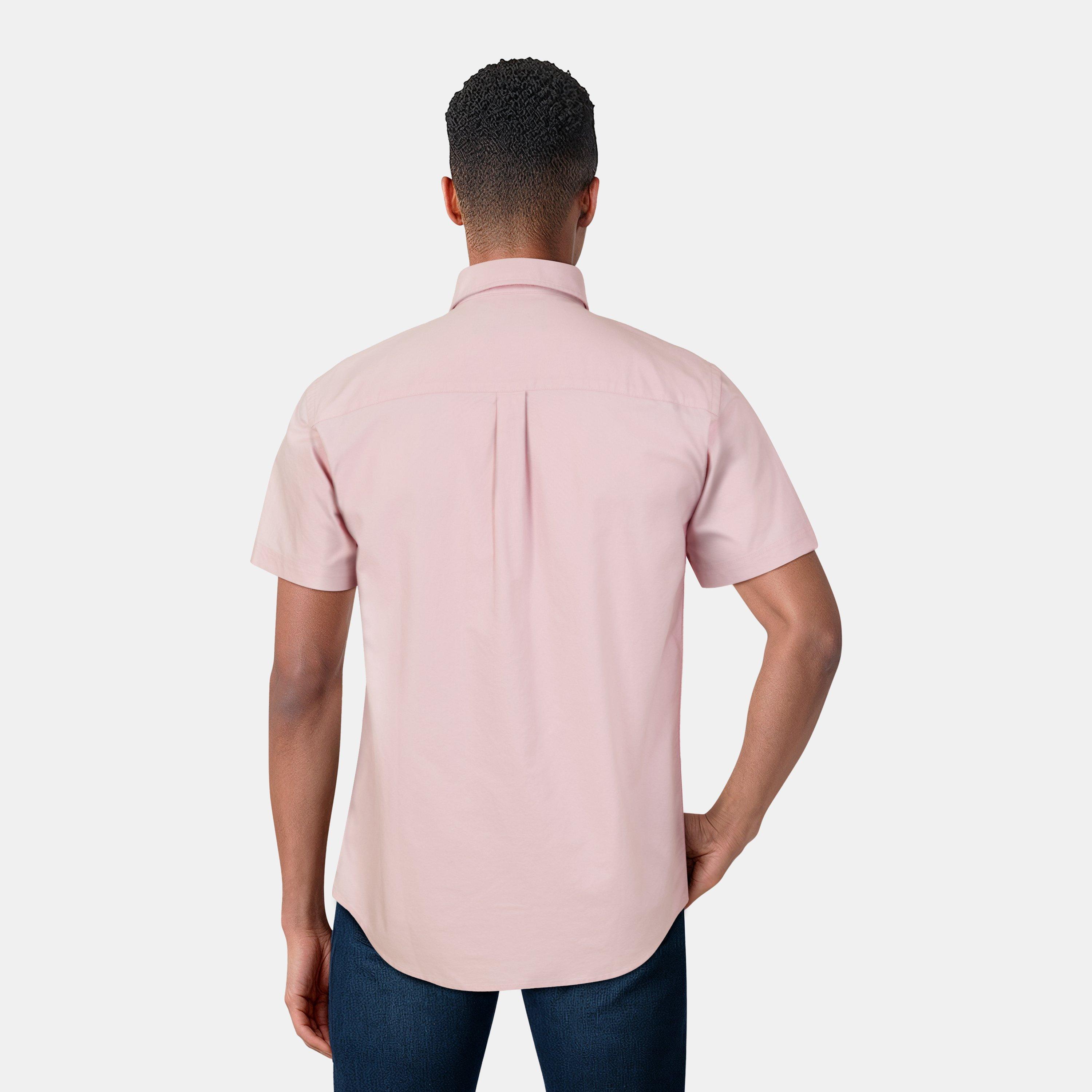 Lichtroze - Lyle and Scott - Men's Short-Sleeve Oxford Plain Shirt - 4