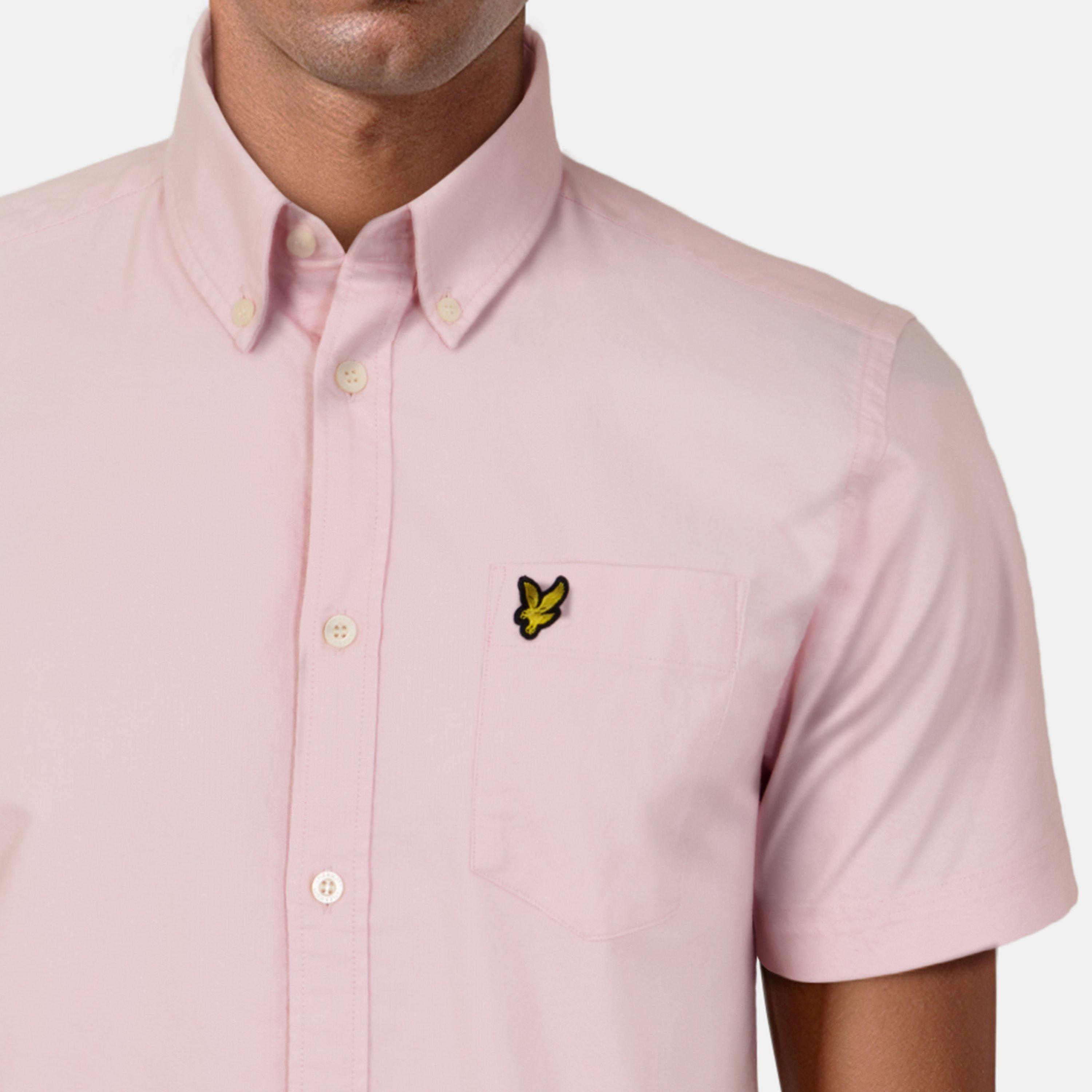 Lichtroze - Lyle and Scott - Men's Short-Sleeve Oxford Plain Shirt - 5
