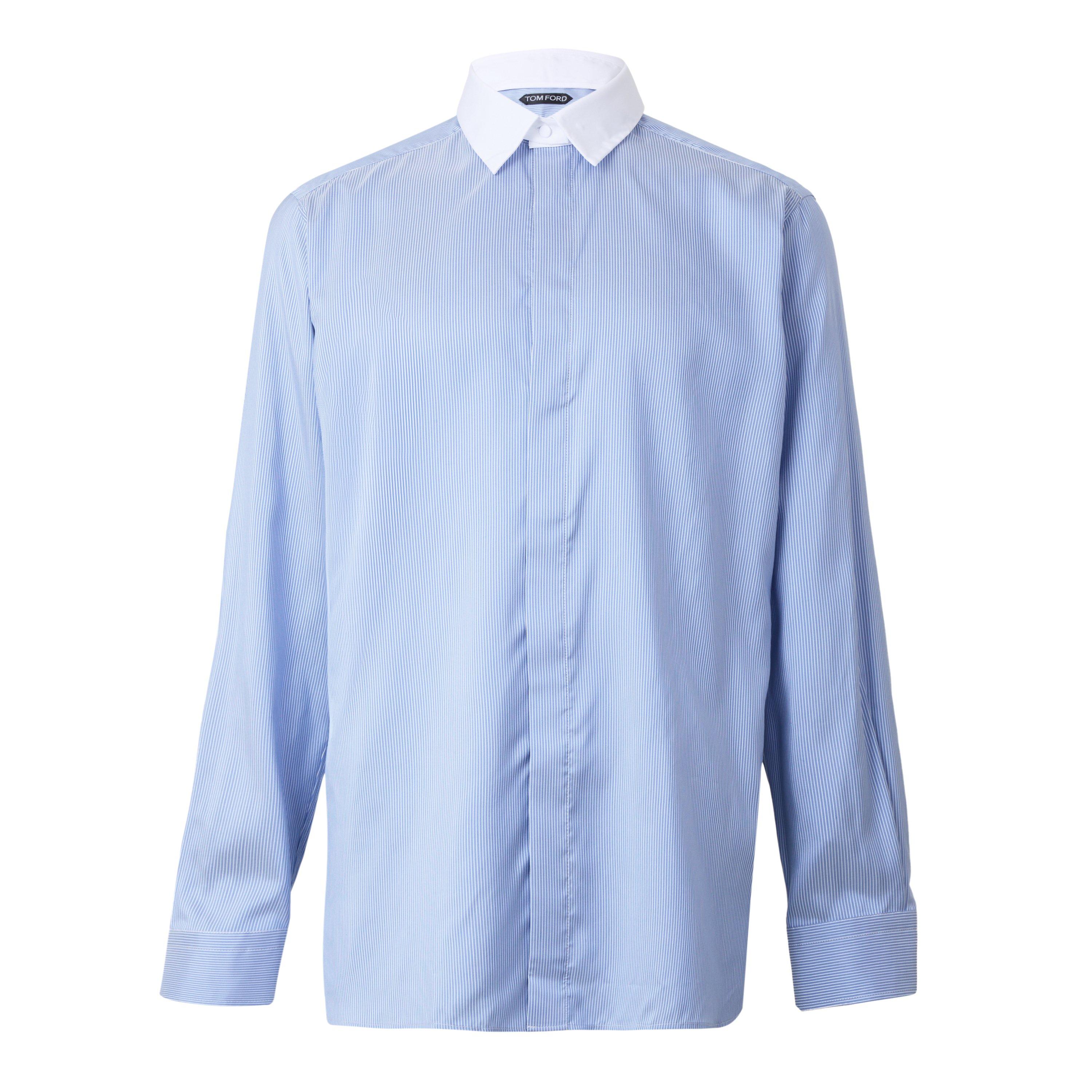 Blue/White - Tom Ford - TF Silk Stripe Shirt Sn64 - 1