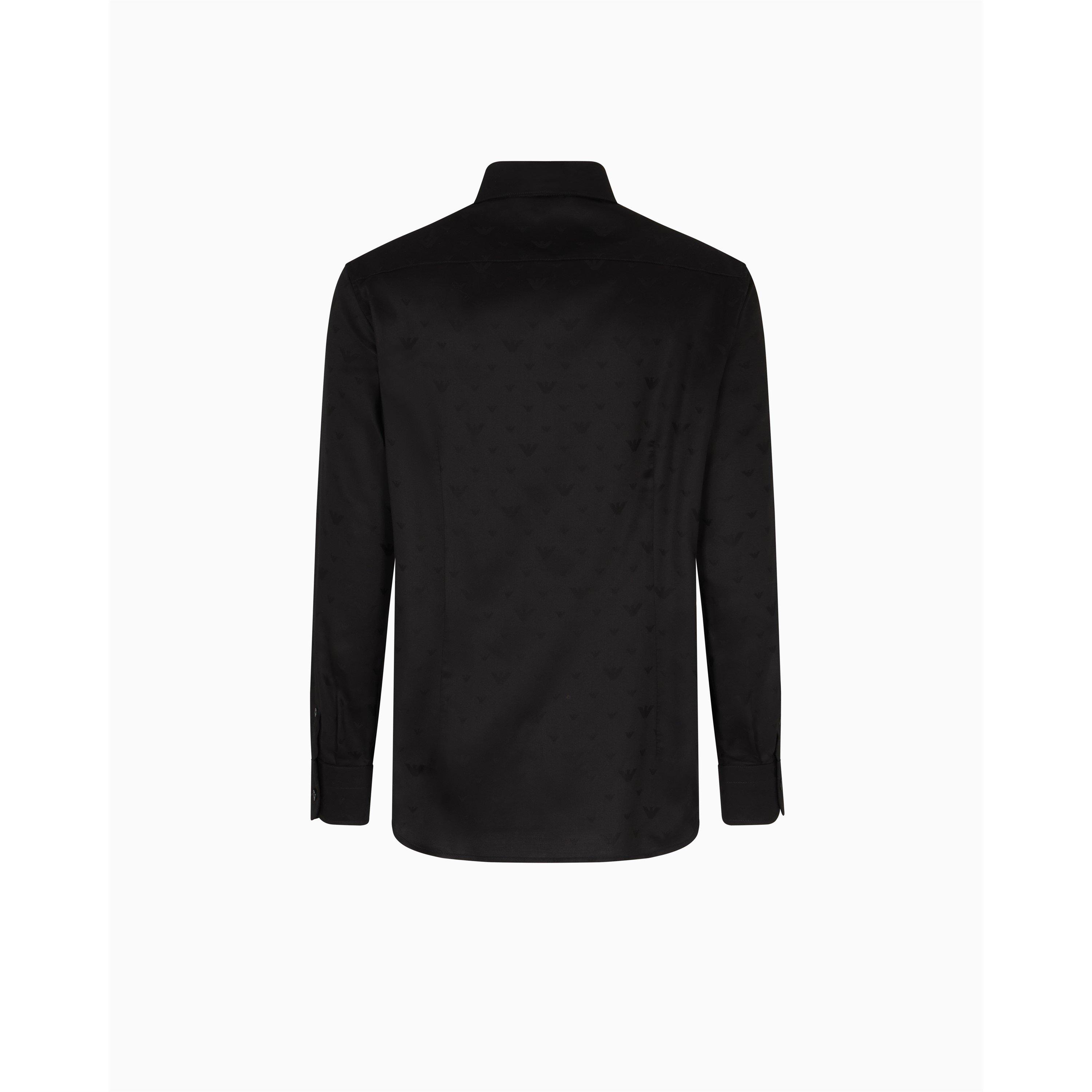 Black AOP FC218 - Emporio Armani - Men's Long-Sleeve Patterned Shirt - 3