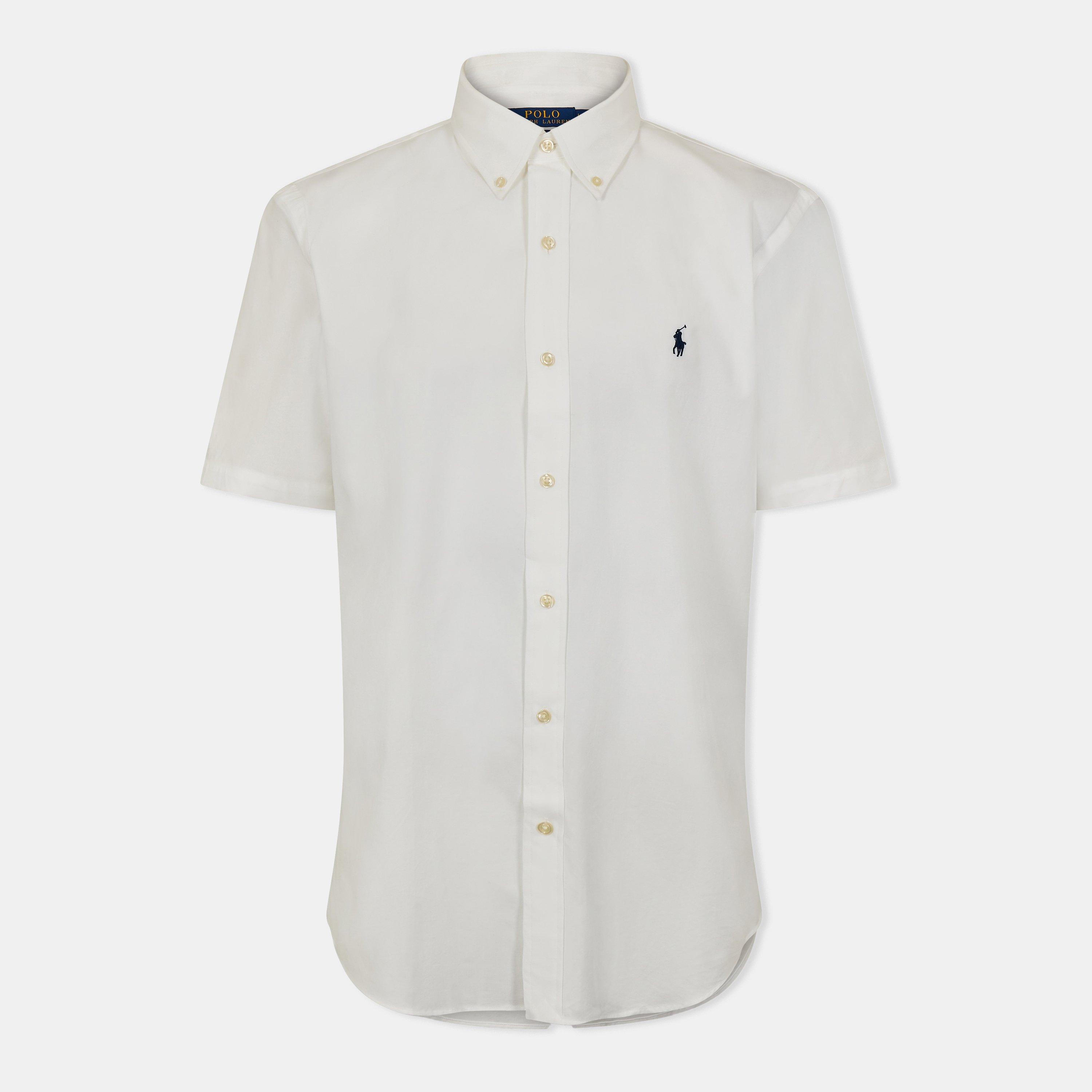 Polo Ralph Lauren Men's White Poplin Short Sleeve Shirt - S