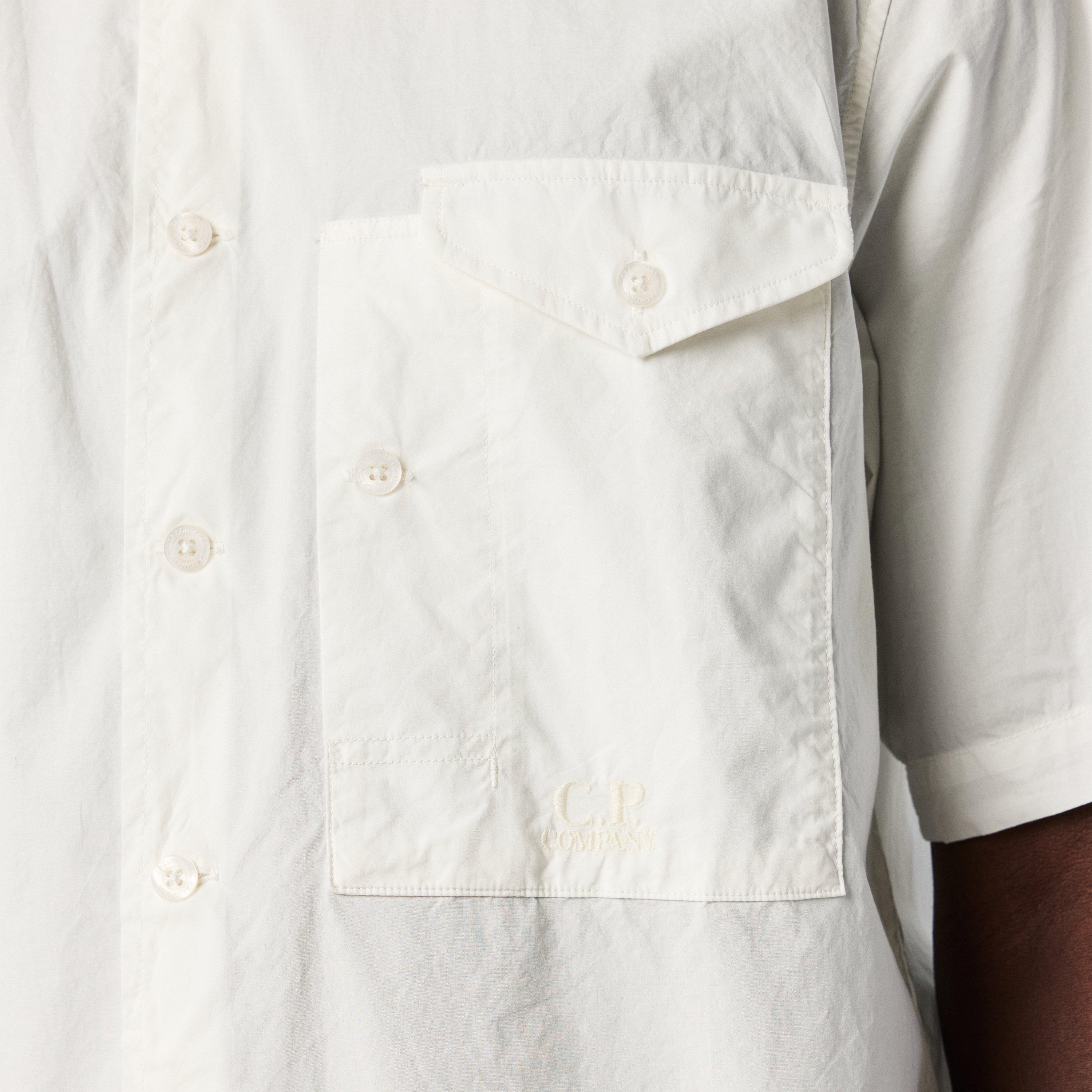 Gauze White 103 - CP Company - Short Sleeve Embroidered Logo Shirt - 5