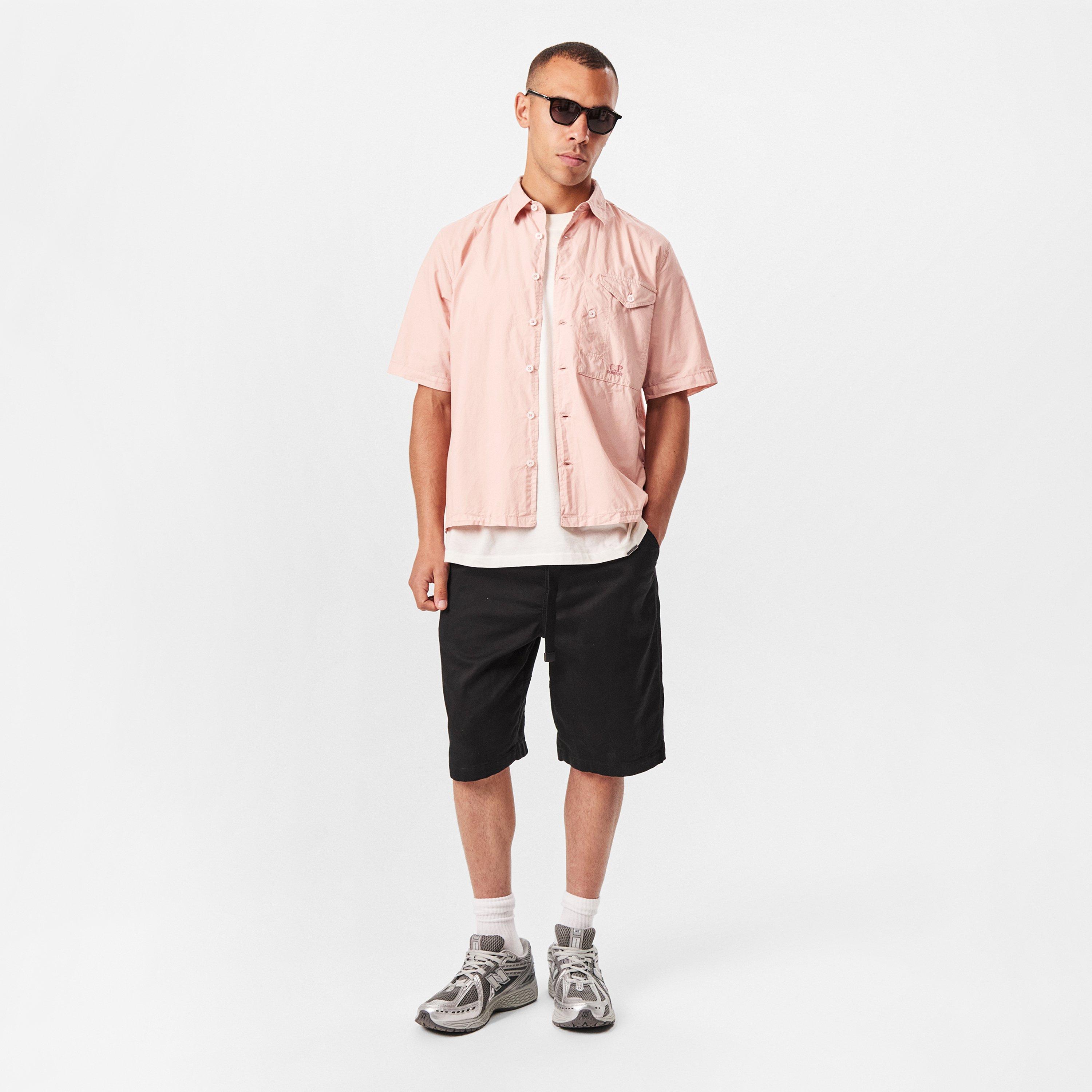 Misty Rose 520 - CP Company - Short Sleeve Embroidered Logo Shirt - 6