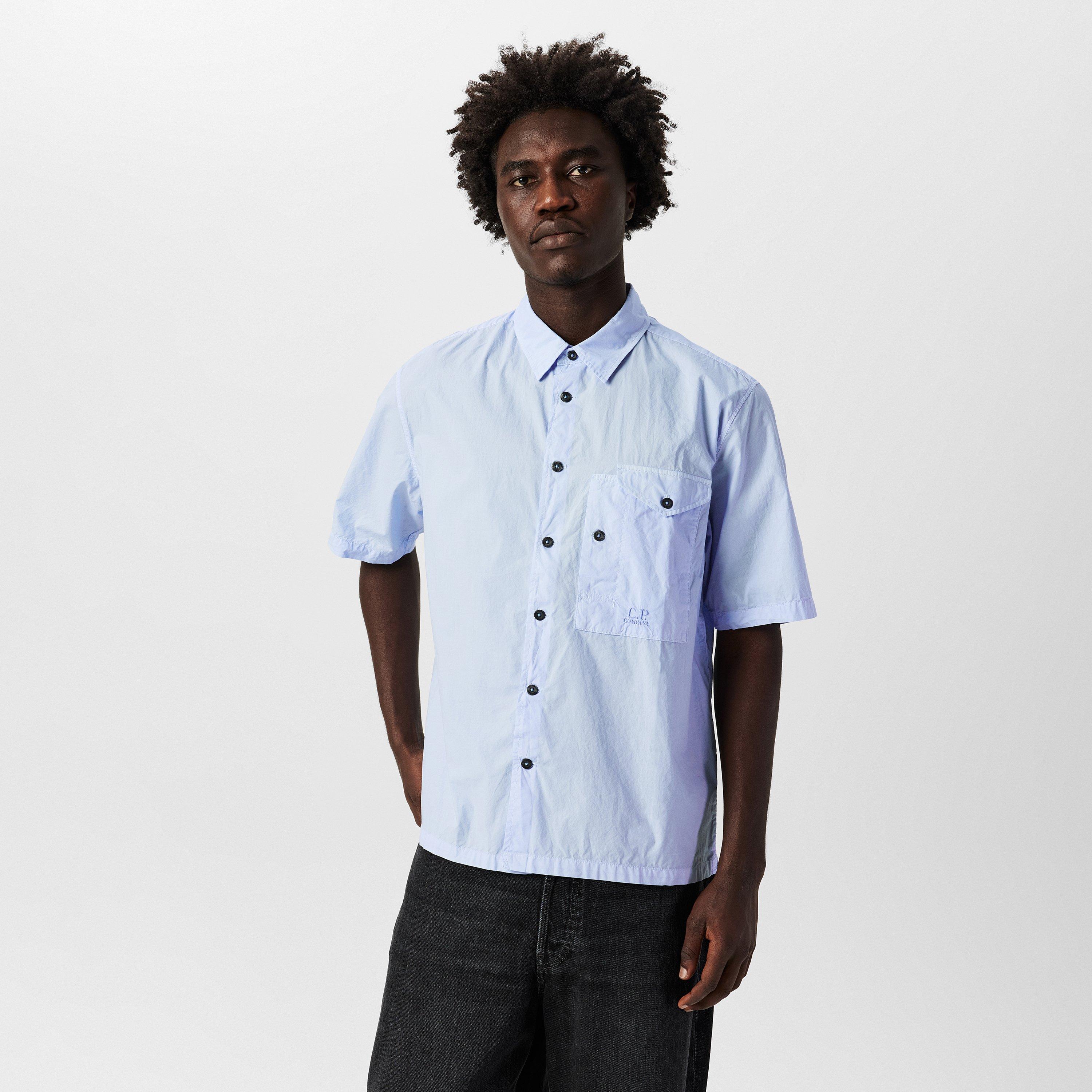 Cerulean 814 - CP Company - Short Sleeve Embroidered Logo Shirt - 3
