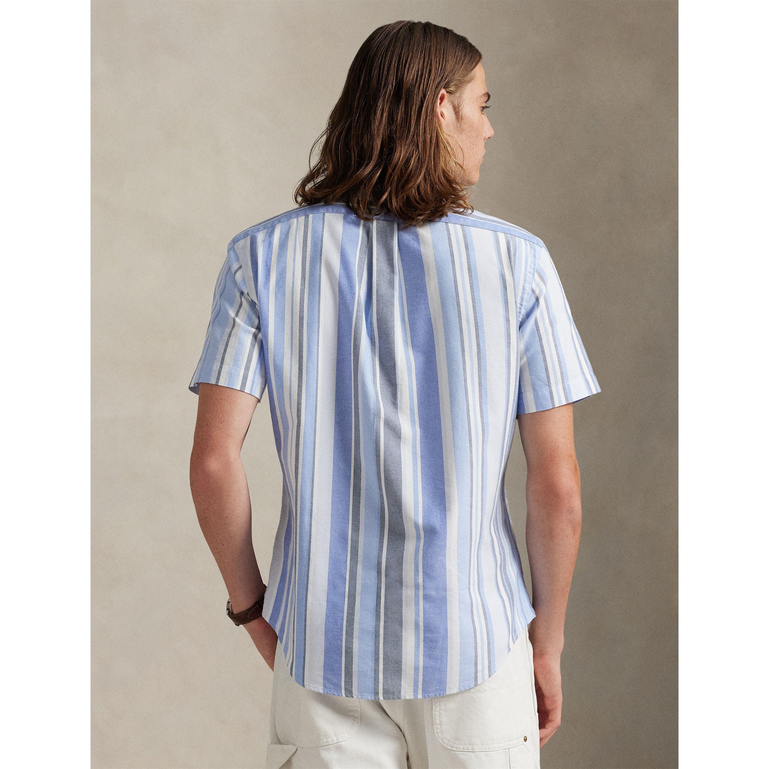 Blue Multi - Polo Ralph Lauren - Custom Fit Striped Oxford Shirt - 4