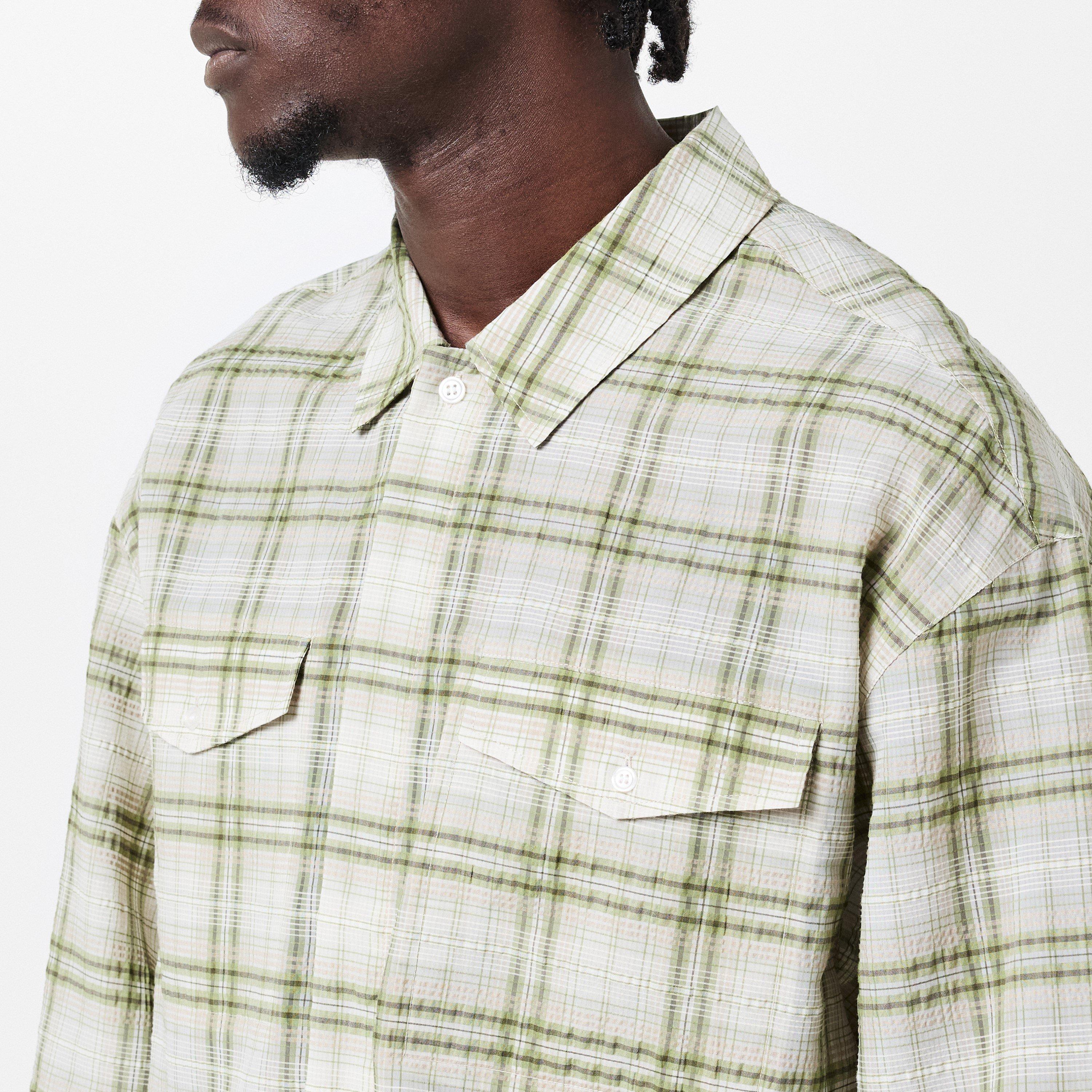 Green - Represent - Men's Rep Sheer Flan Shirt, Sheer Fabric - 5