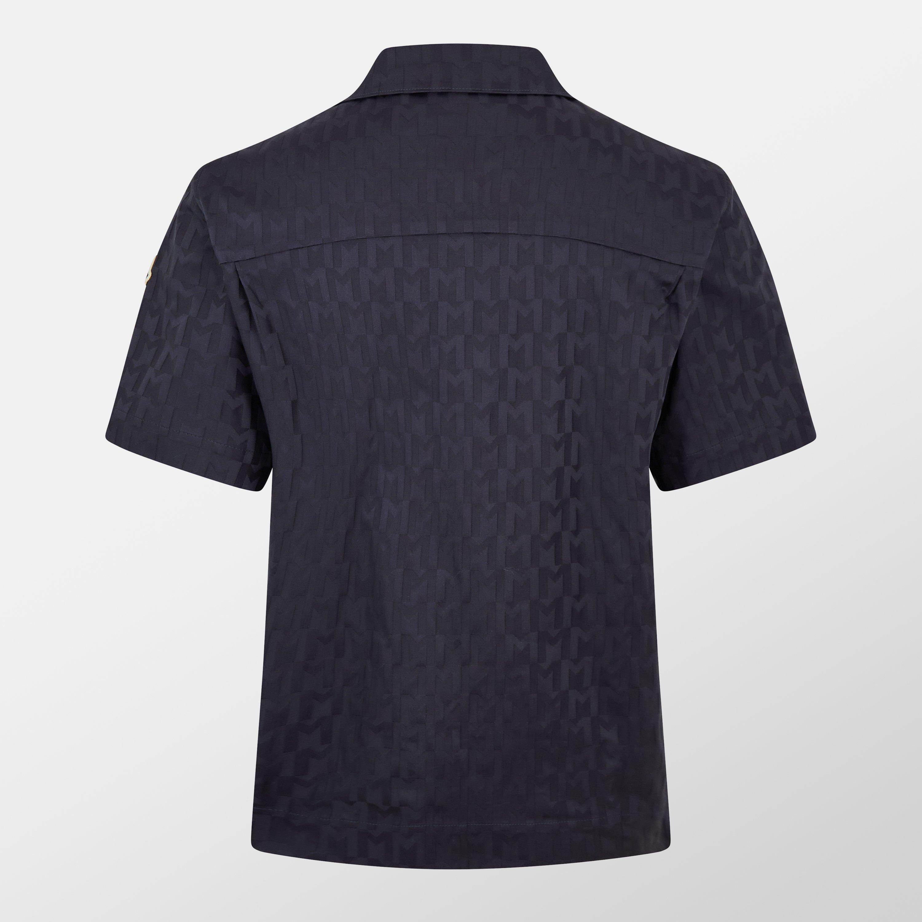 Navy F77 - Moncler - Men's Short-Sleeve Patterned Shirt - 2