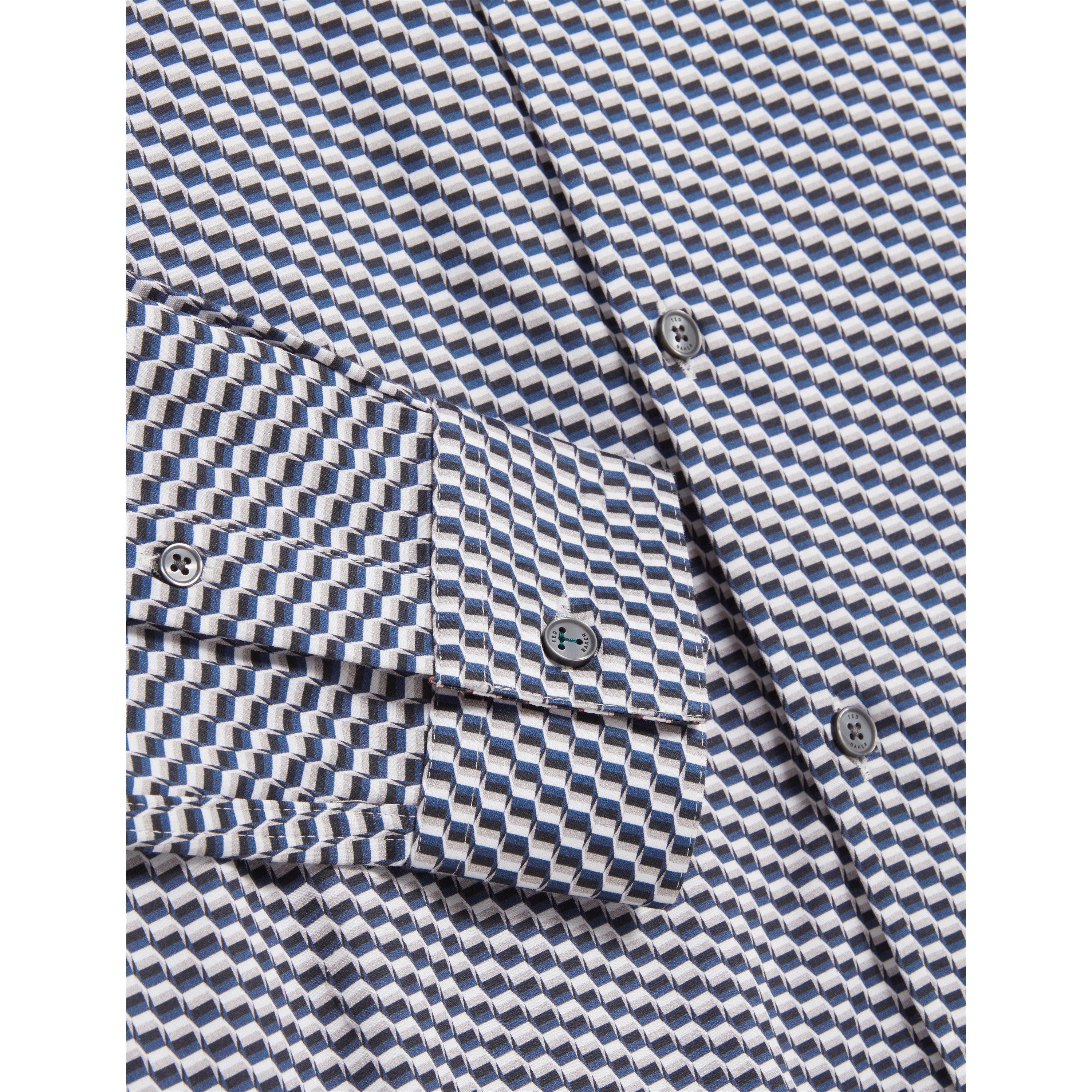 Bleu moyen - Ted Baker - Ted Slm Geo Shirt Sn71 - 2