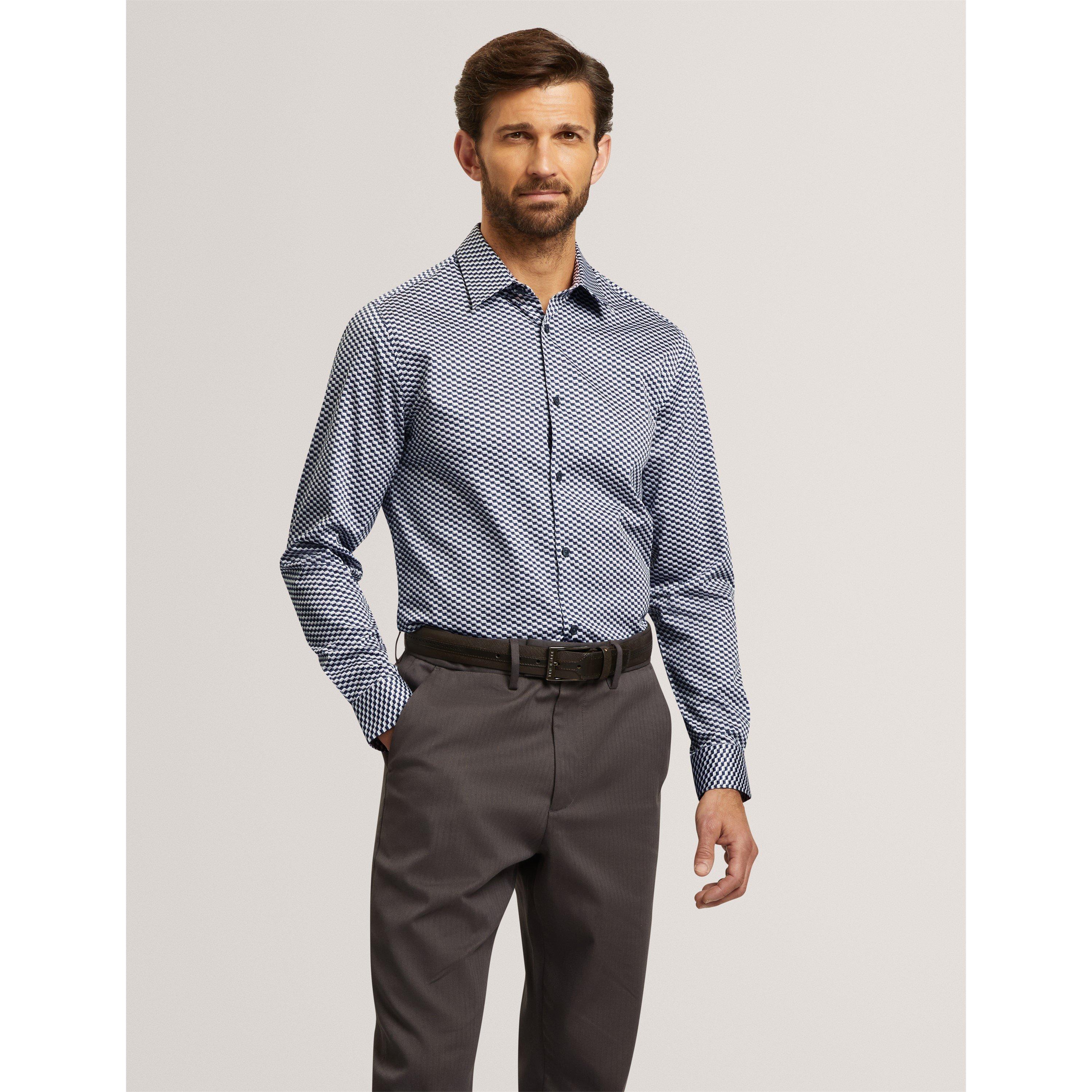 Bleu moyen - Ted Baker - Ted Slm Geo Shirt Sn71 - 3