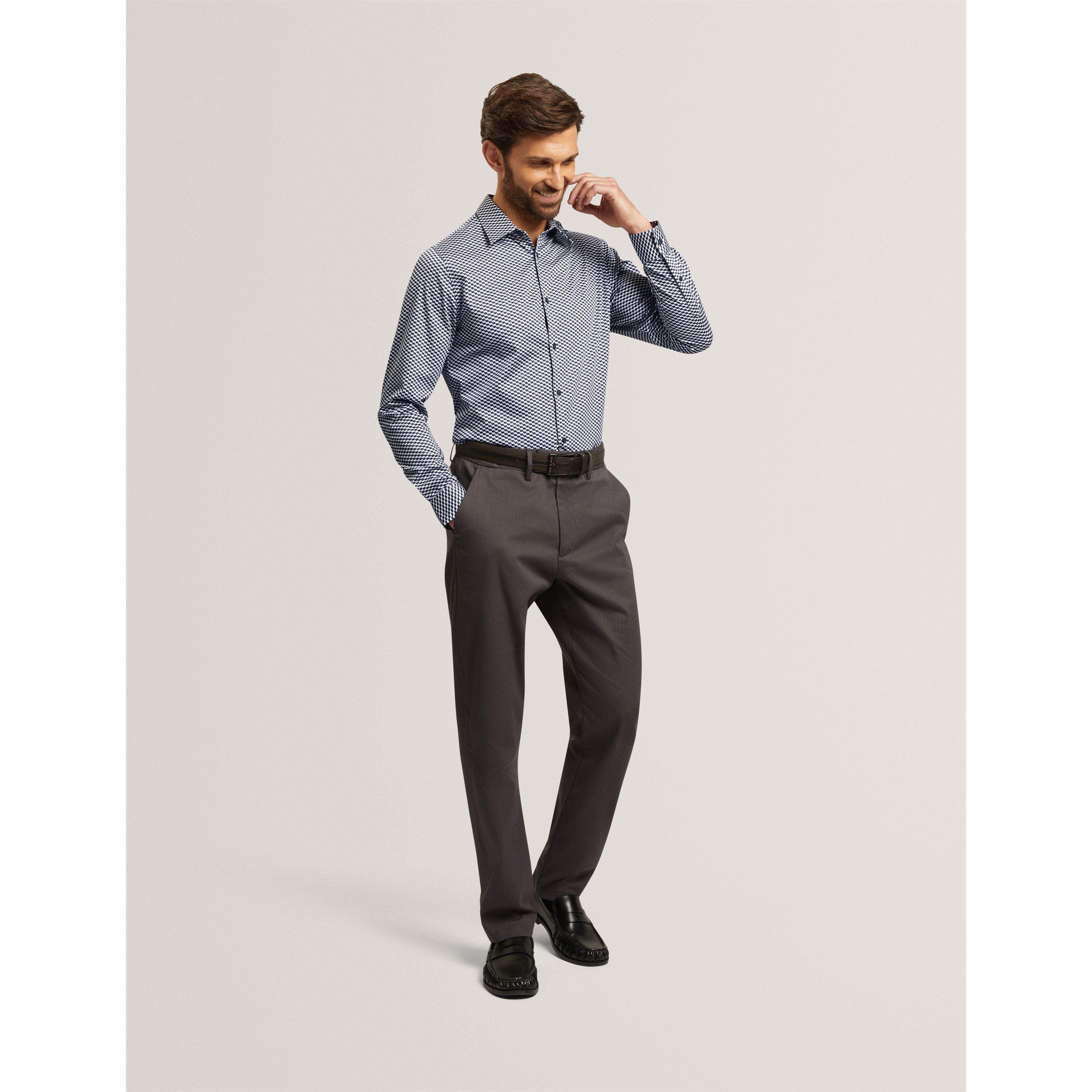 Bleu moyen - Ted Baker - Ted Slm Geo Shirt Sn71 - 4