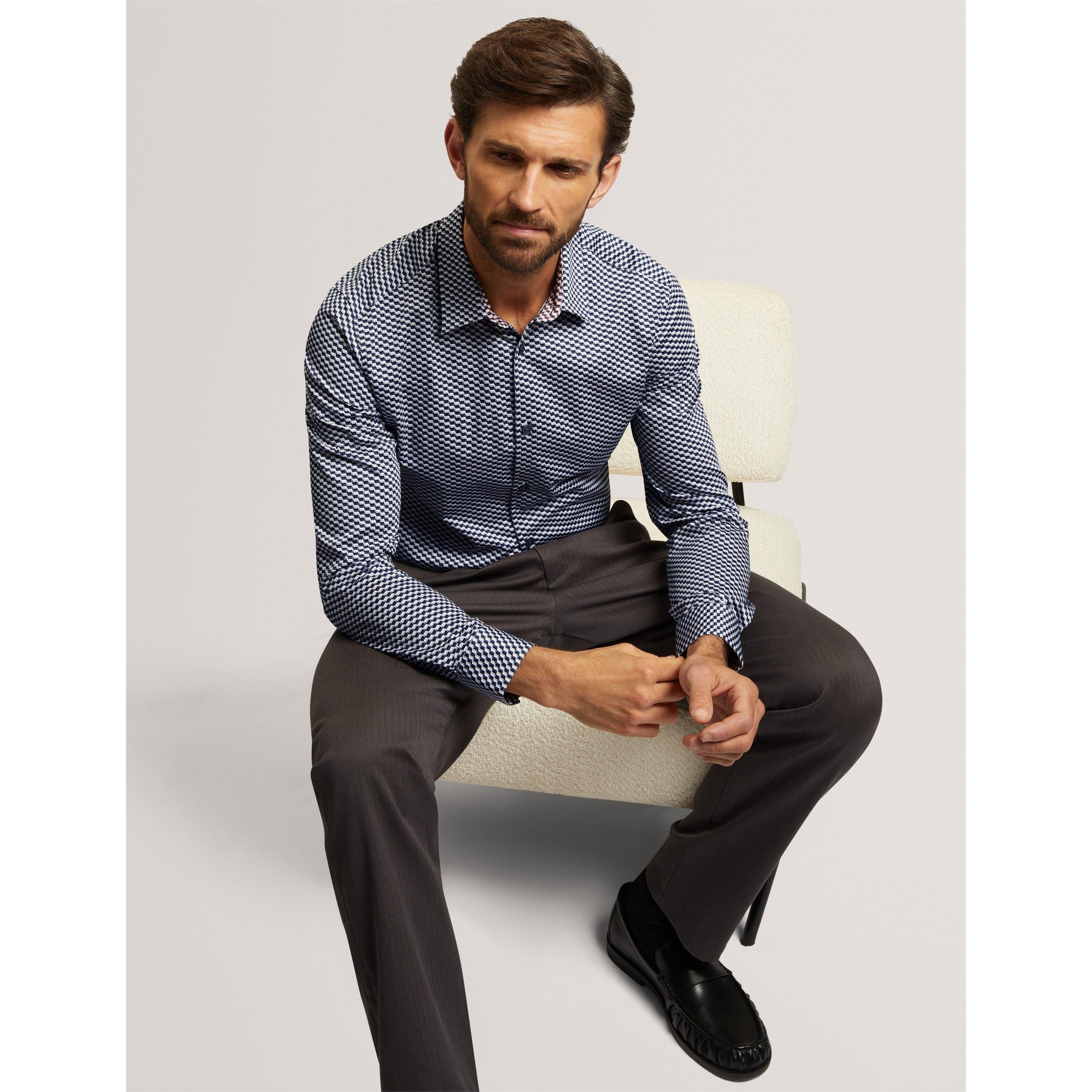 Bleu moyen - Ted Baker - Ted Slm Geo Shirt Sn71 - 7