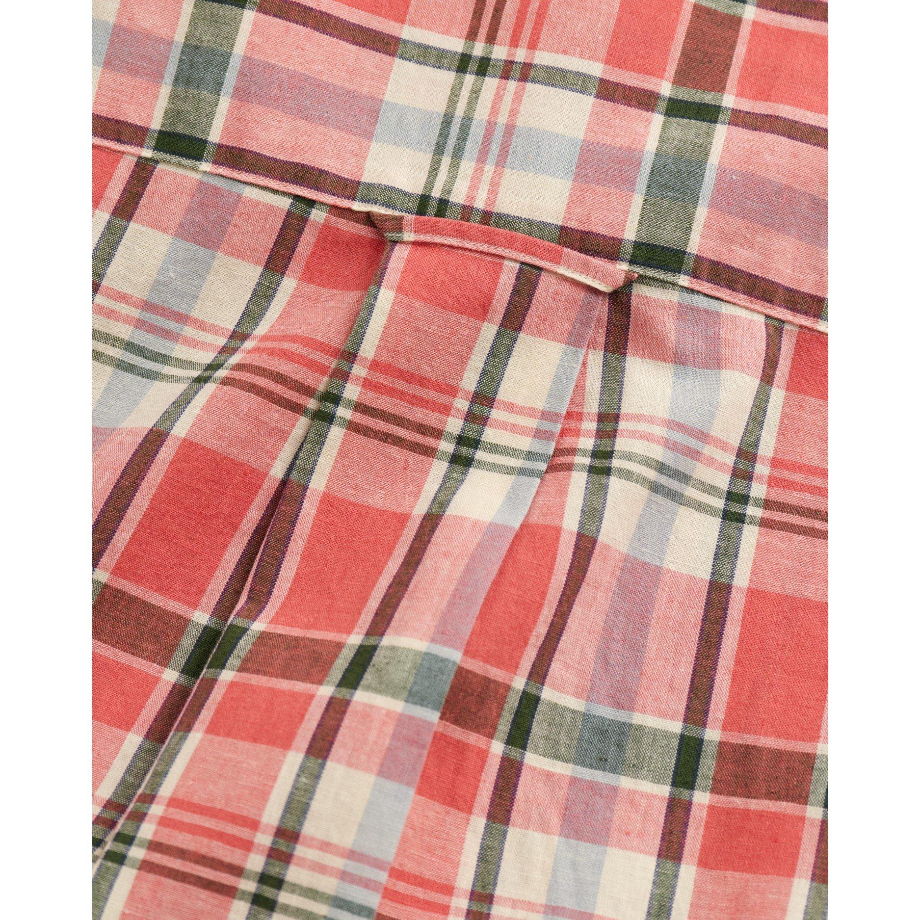 Zonsondergang Roze - Gant - Men's Cotton Linen Check Short-Sleeve Patterned Shirt - 3