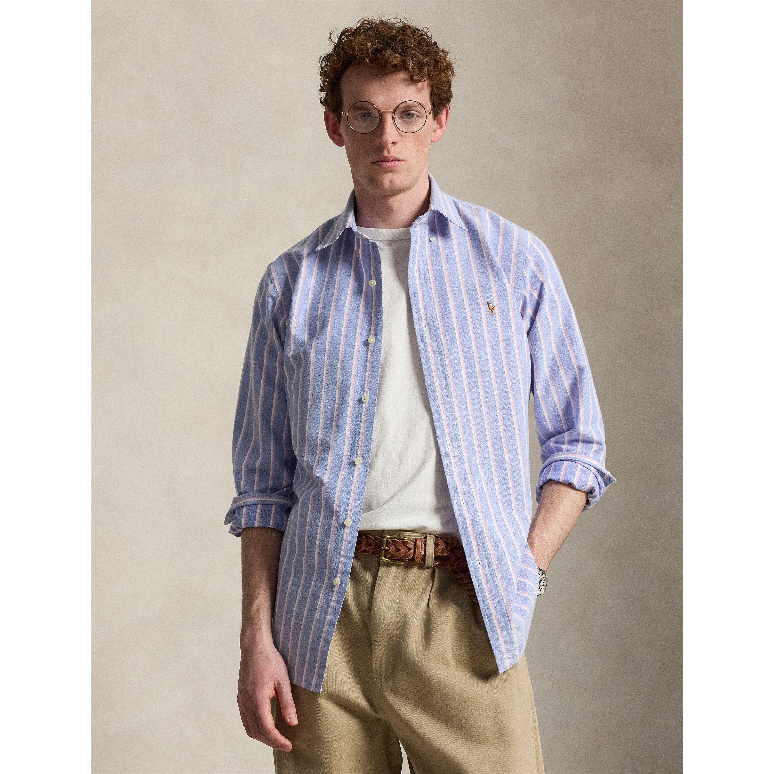 Blue/Pink - Polo Ralph Lauren - Men's Long Sleeve Oxford Shirt - 2