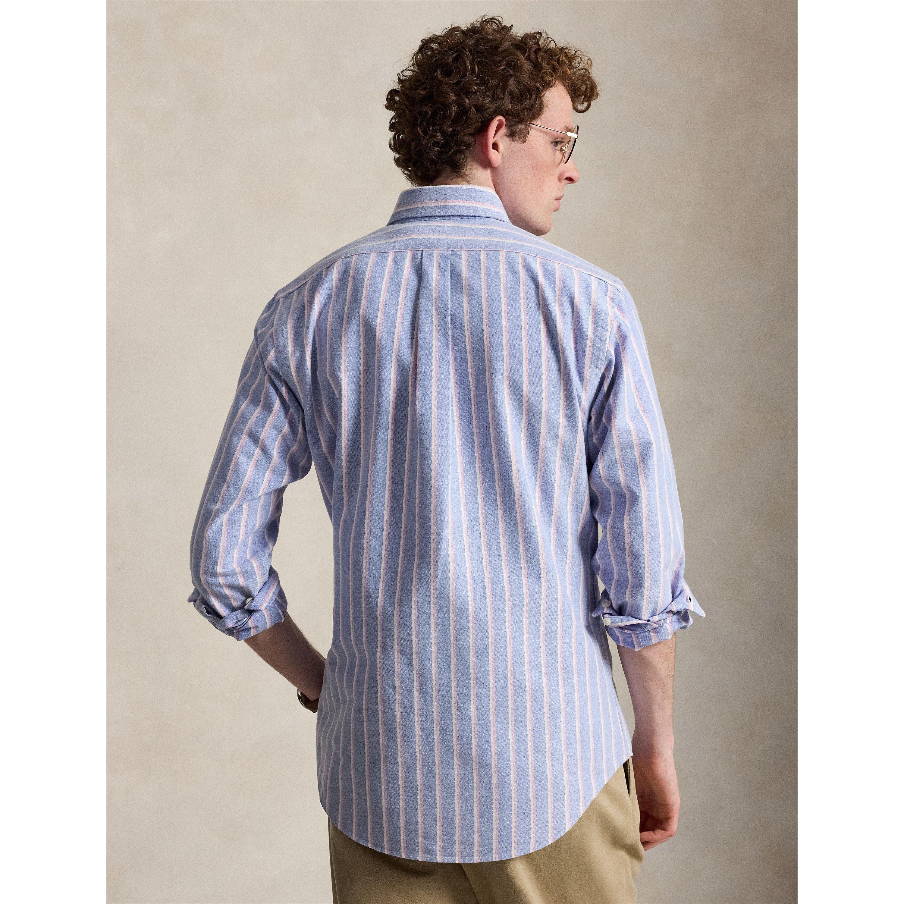 Blue/Pink - Polo Ralph Lauren - Men's Long Sleeve Oxford Shirt - 3