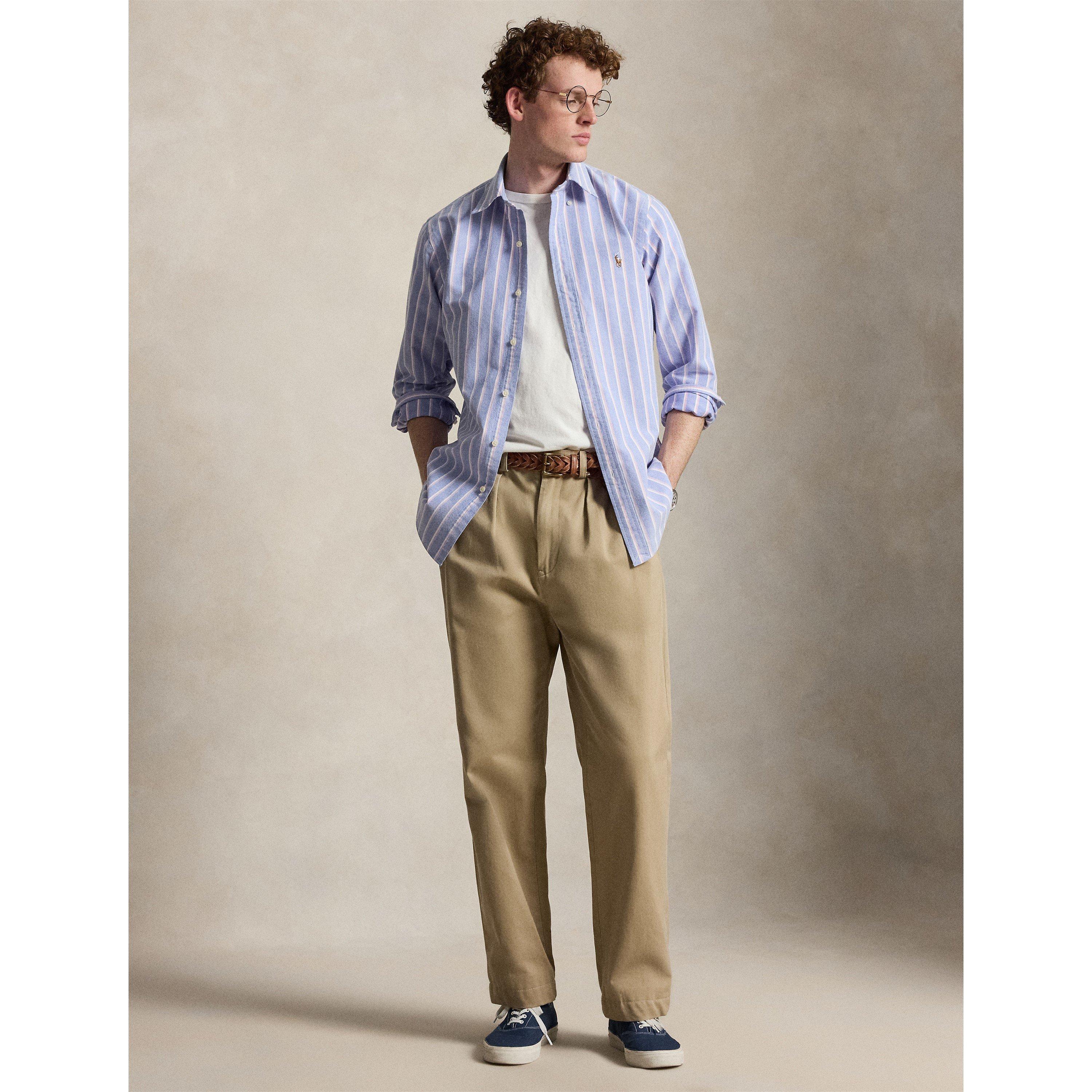 Blue/Pink - Polo Ralph Lauren - Men's Long Sleeve Oxford Shirt - 5