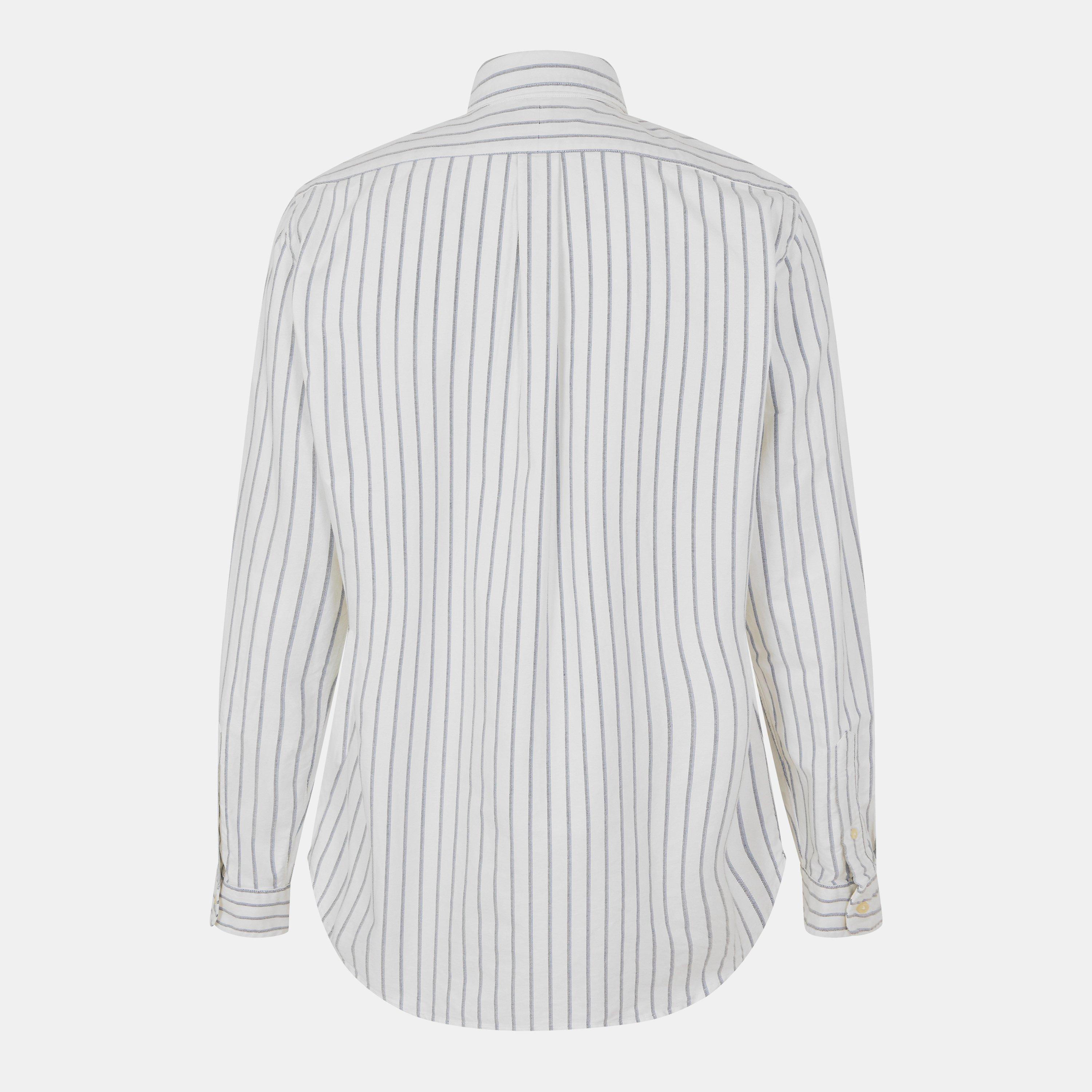 White/Blue - Polo Ralph Lauren - Multi-coloured Striped Poplin Shirt - 2