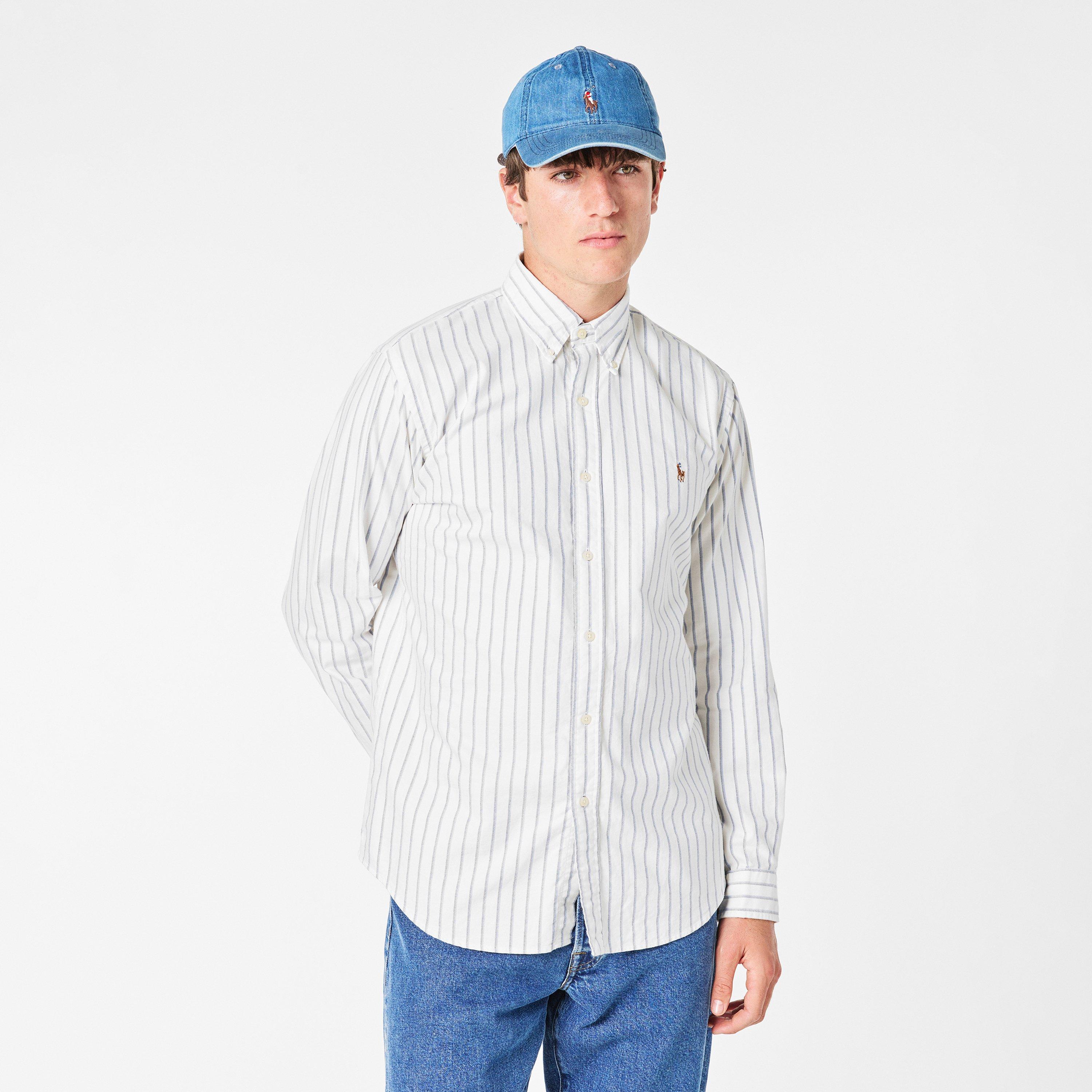White/Blue - Polo Ralph Lauren - Multi-coloured Striped Poplin Shirt - 3