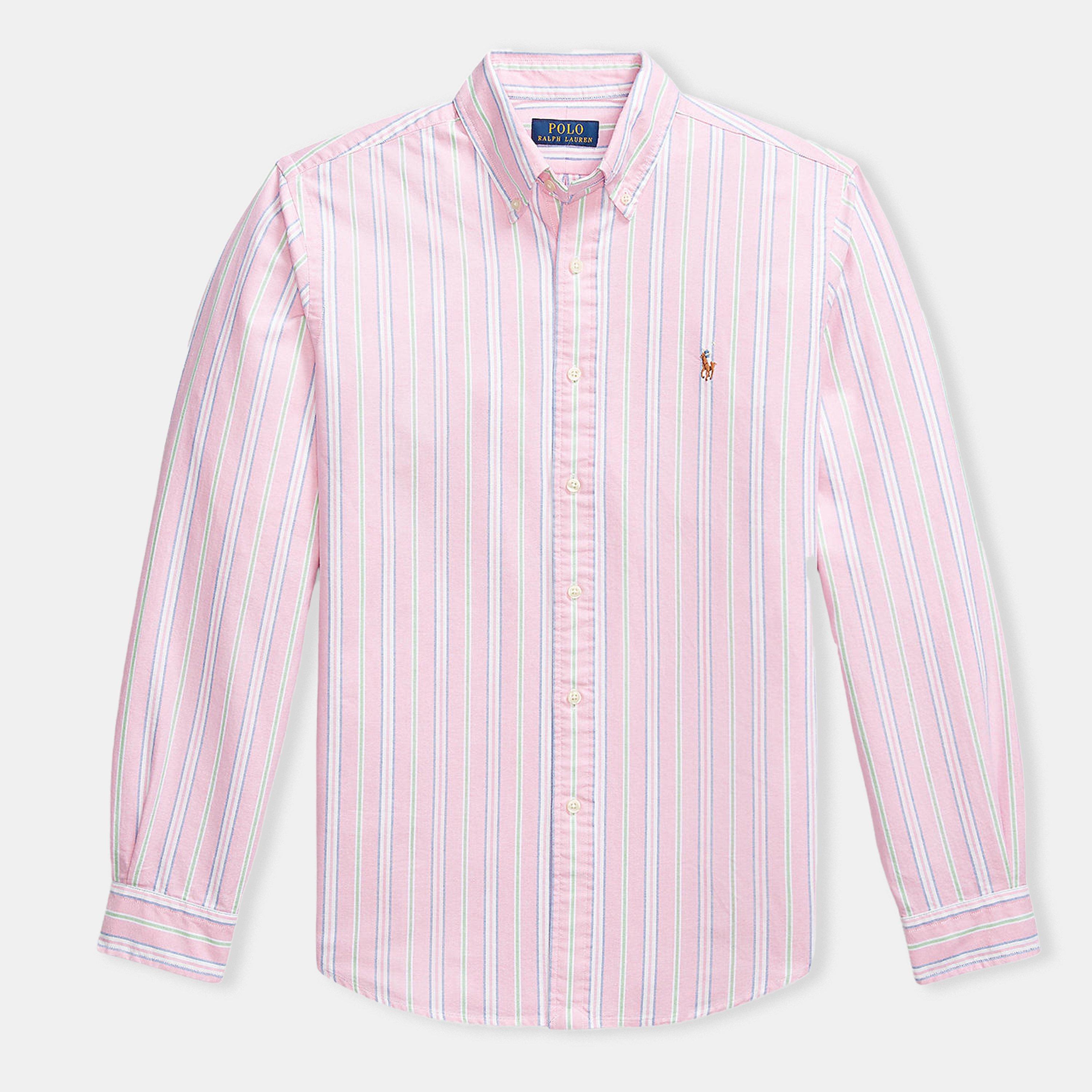 Pink/White - Polo Ralph Lauren - Multi-coloured Striped Poplin Shirt - 5