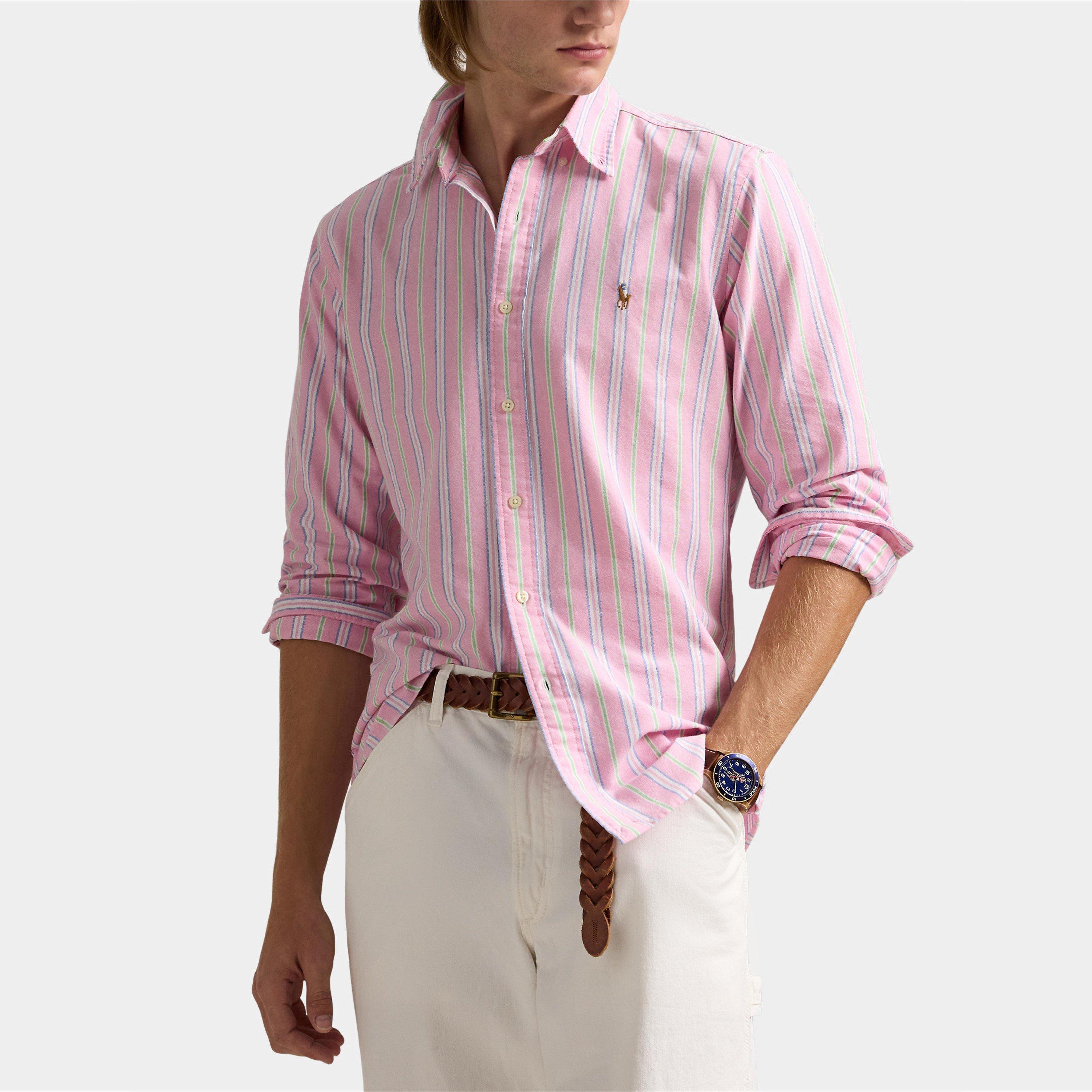 Pink/White - Polo Ralph Lauren - Multi-coloured Striped Poplin Shirt - 2