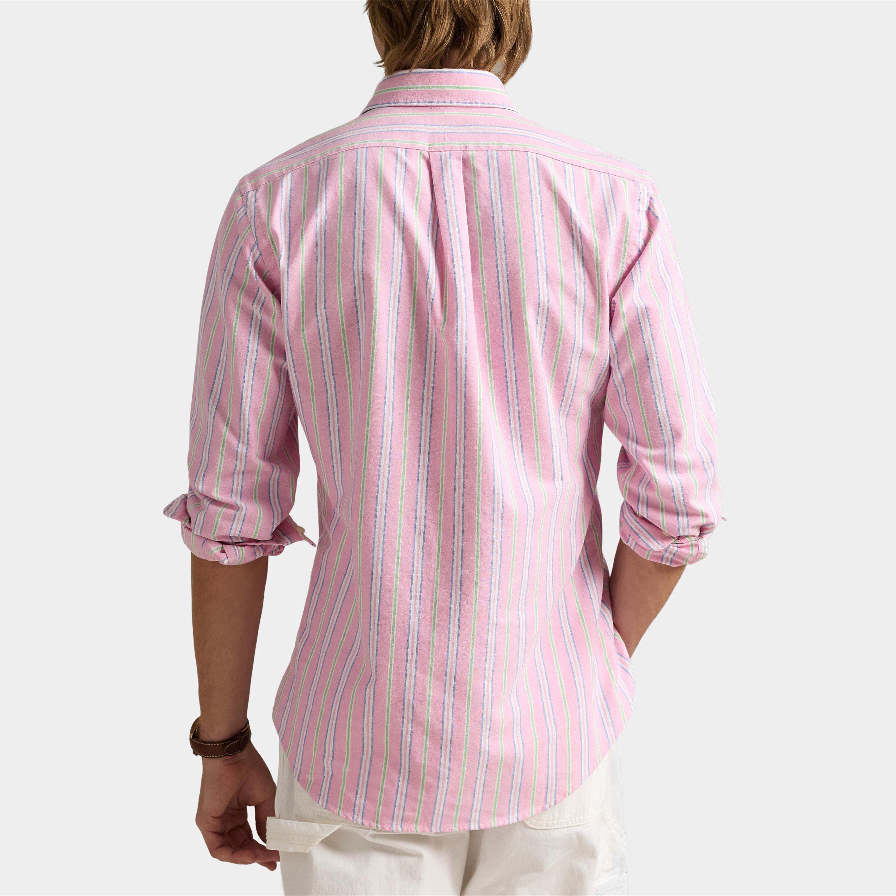 Pink/White - Polo Ralph Lauren - Multi-coloured Striped Poplin Shirt - 3