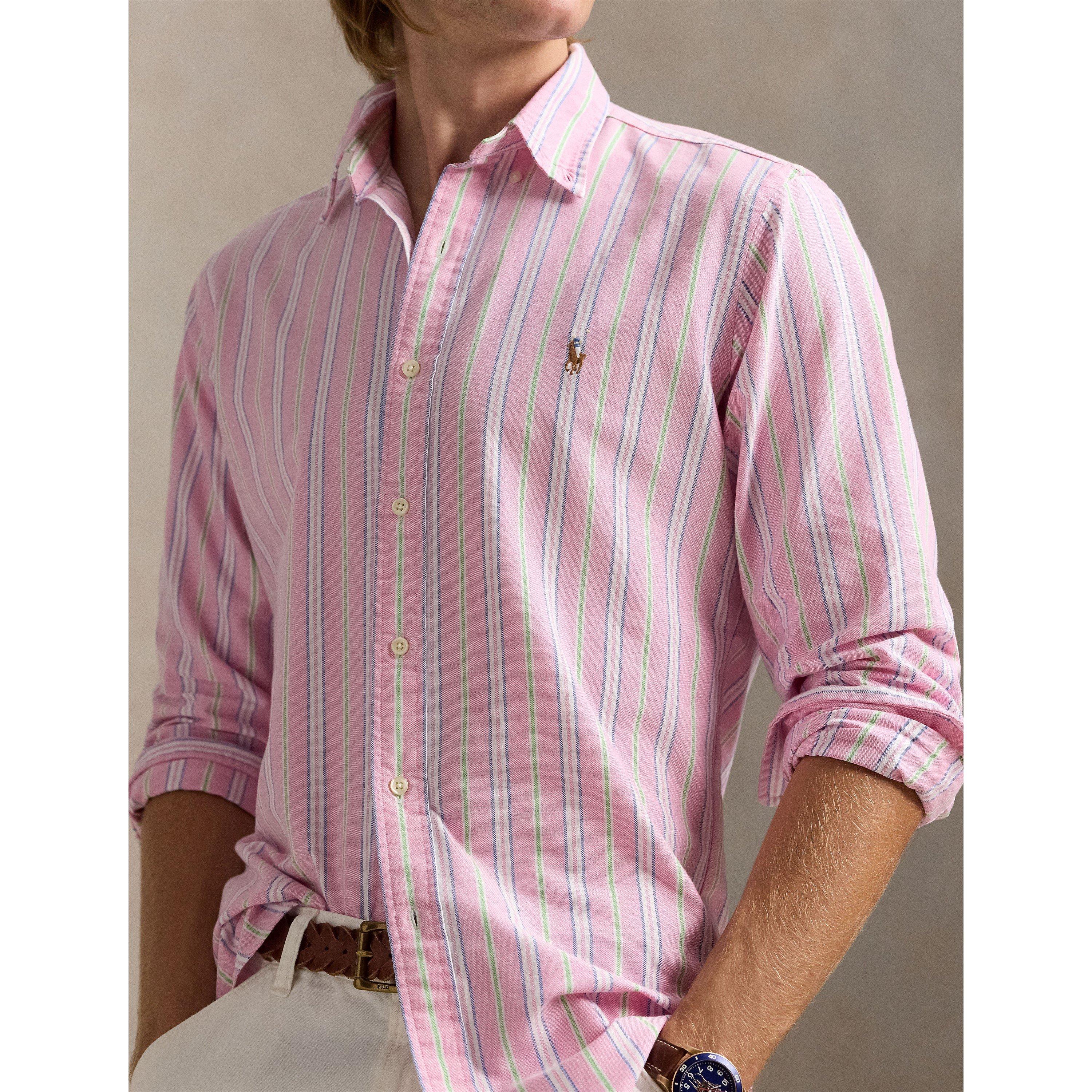Pink/White - Polo Ralph Lauren - Multi-coloured Striped Poplin Shirt - 4